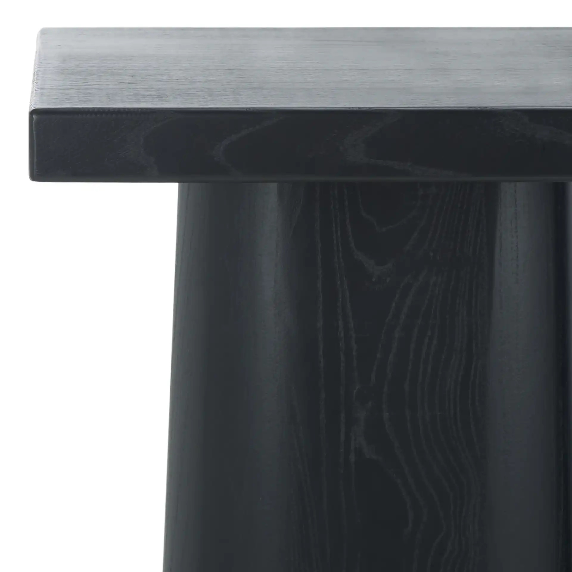 Ryllae Wood Console Table in Walnut in a styled room