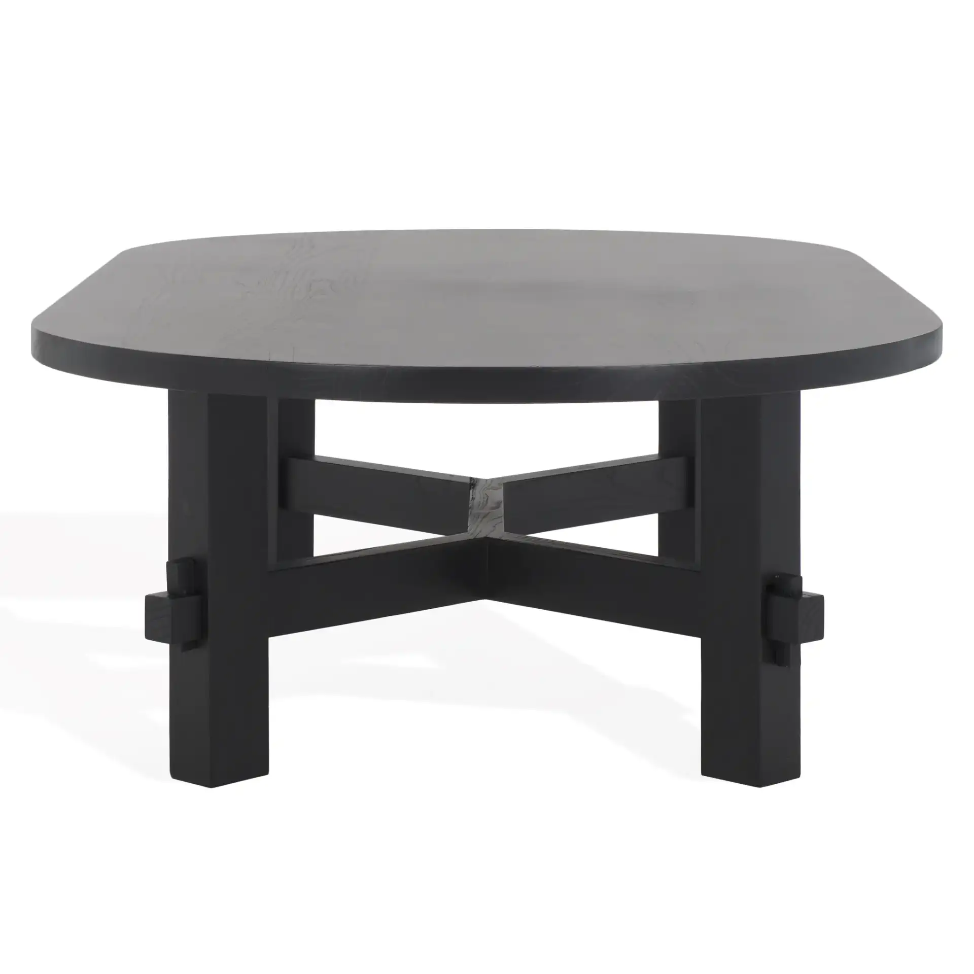 Tabytha Wood Coffee Table in Black, detail view
