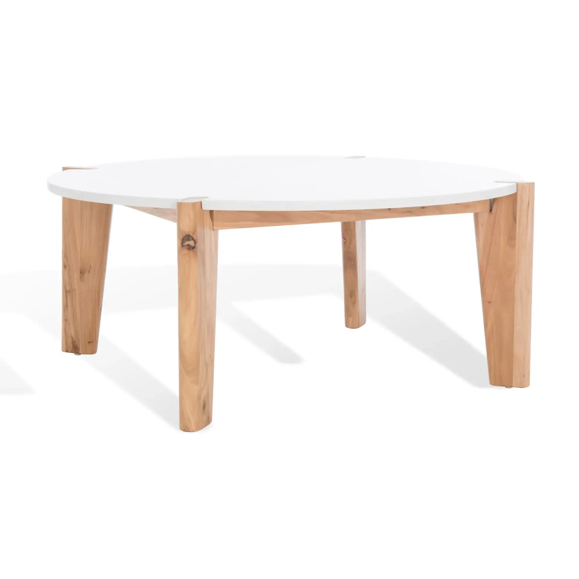 Garcia Marble Top Coffee Table in Black / White, detail view