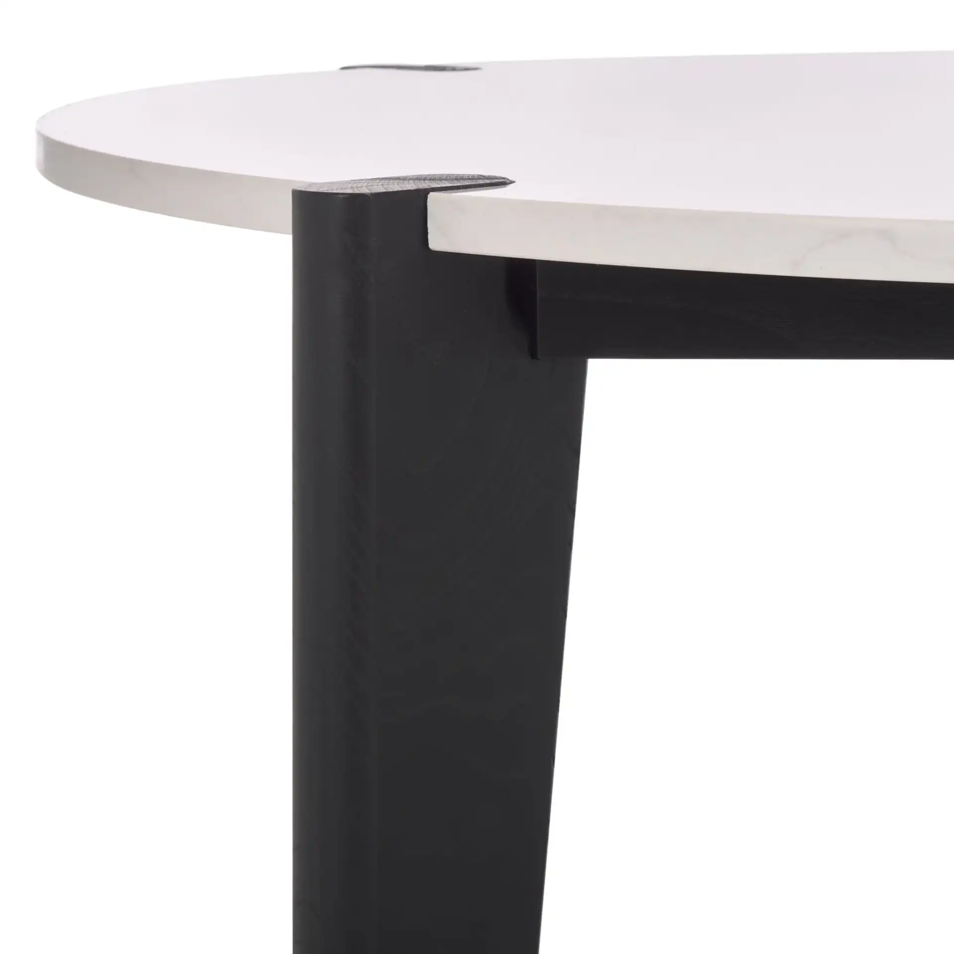 Garcia Marble Top Coffee Table in Black / White in a styled room