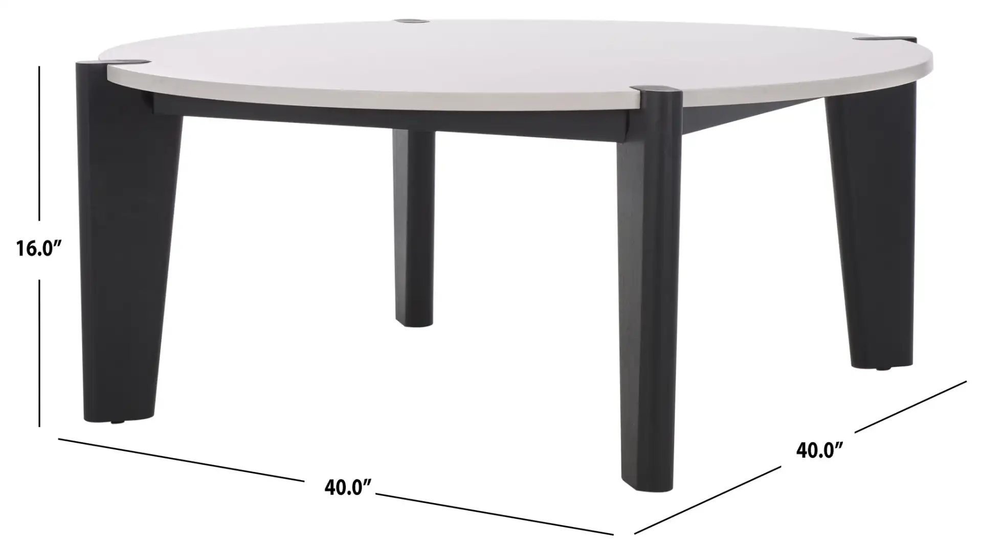 Garcia Marble Top Coffee Table in Black / White, detail view