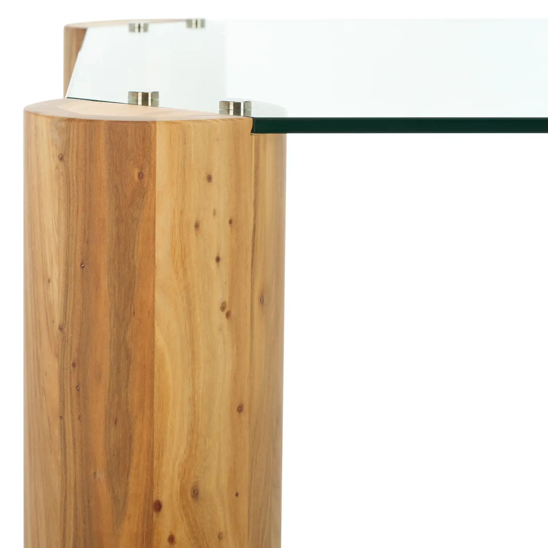 Robbie Square Glass Coffee Table in Natural in a styled room