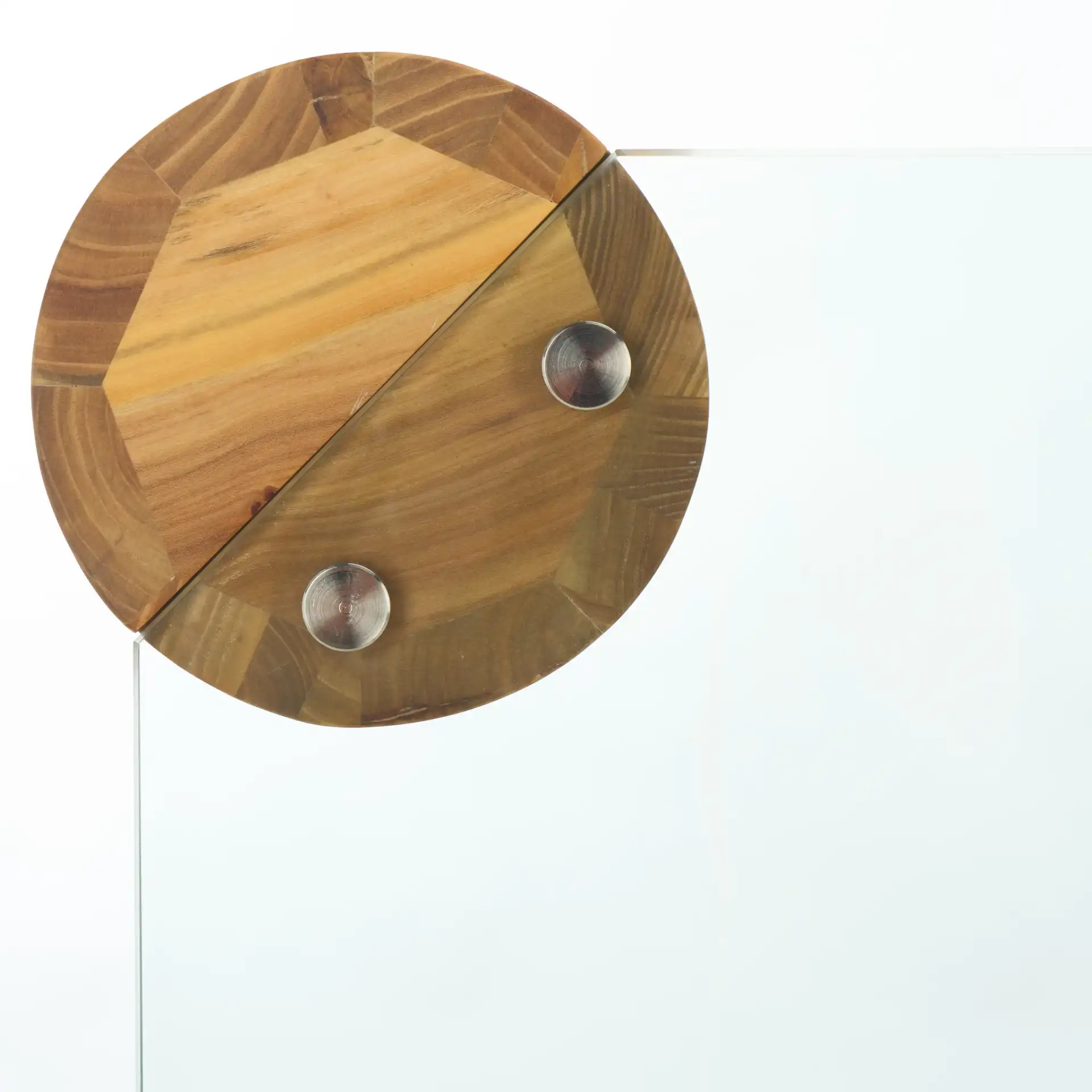 Robbie Square Glass Coffee Table in Natural, detail view