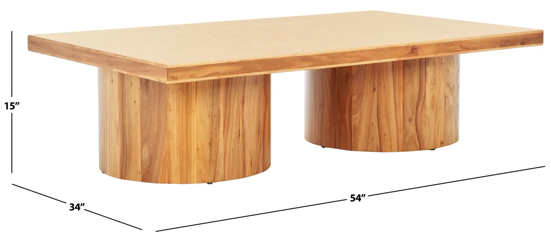 Falynn Square Wood Coffee Table in Black, detail view