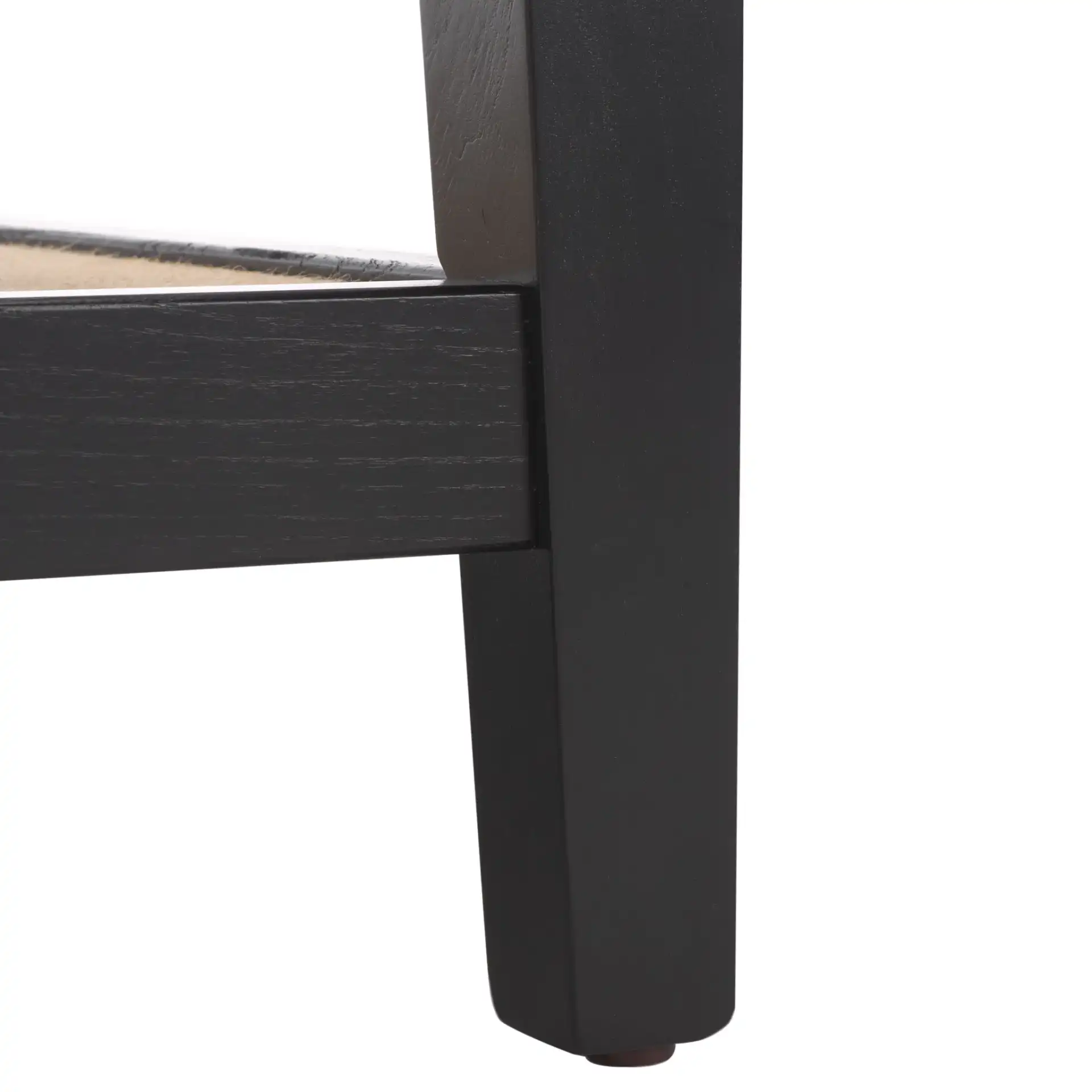 Nicolella Square Glass Coffee Table in Black, detail view