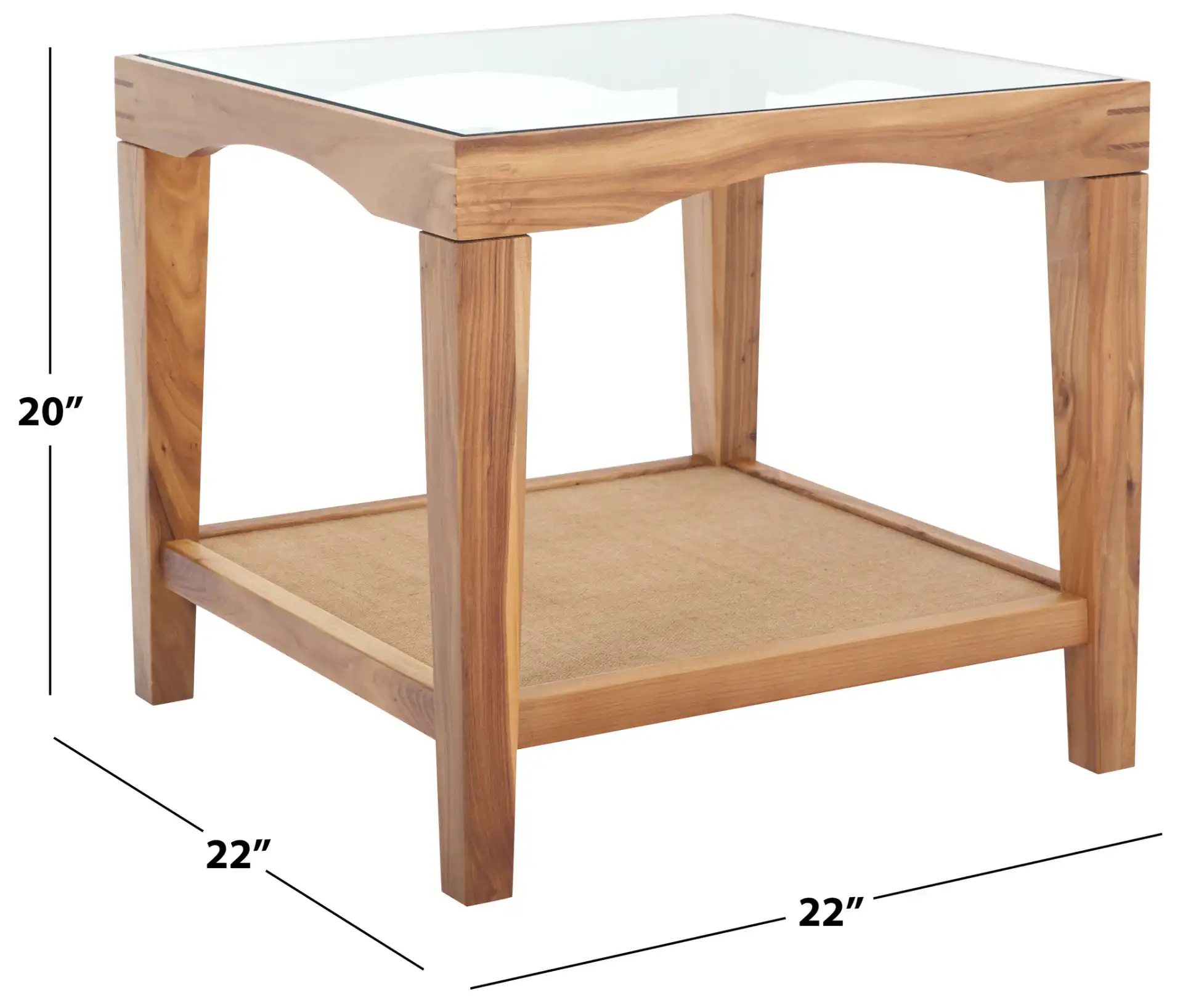 Nicolella Square Glass Accent Table in Black, detail view