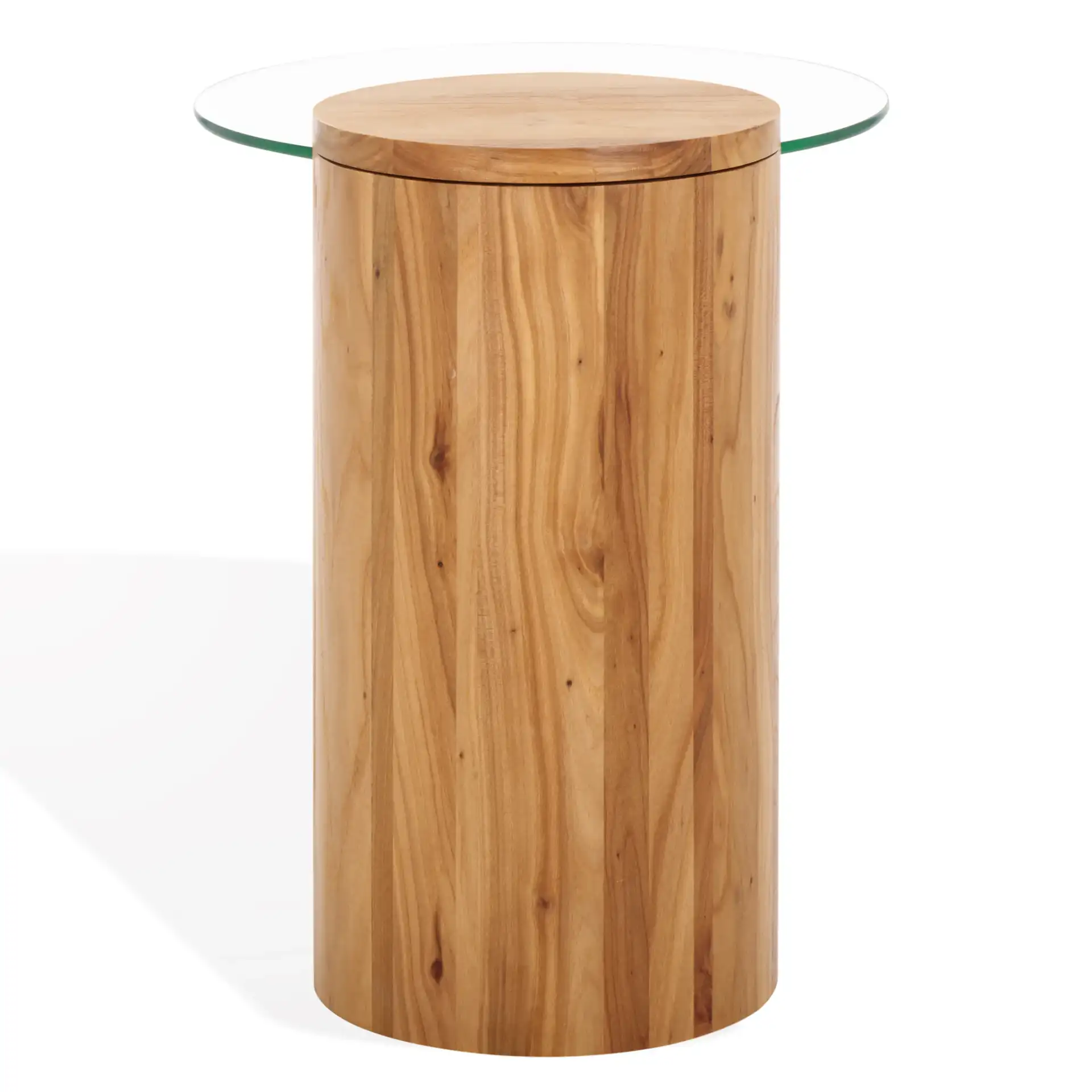 Tasharose Wood And Glass Accent Table in Natural / Clear, detail view