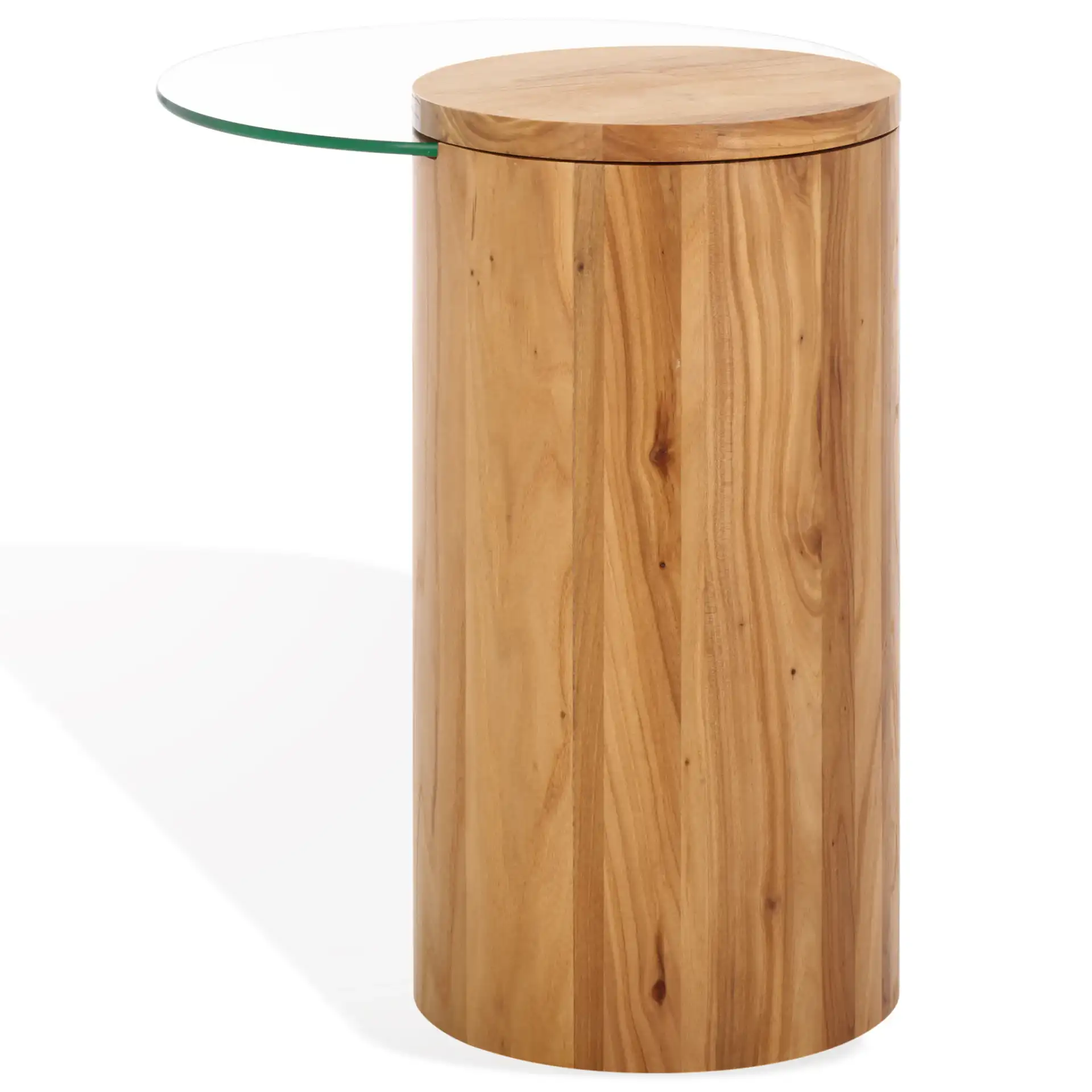 Tasharose Wood And Glass Accent Table in Natural / Clear, detail view