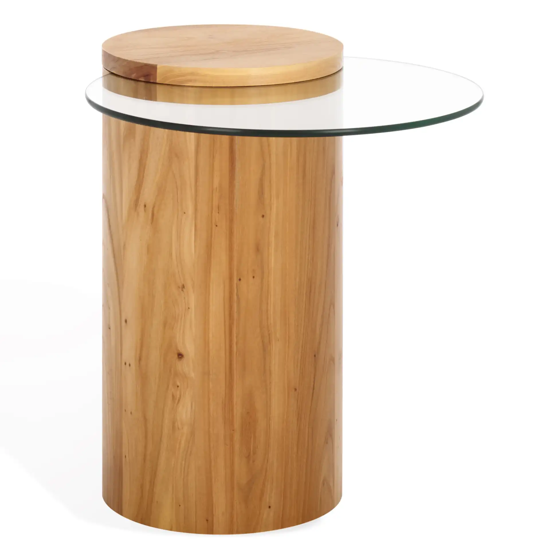 Tasharose Wood And Glass Accent Table in Natural / Clear, detail view