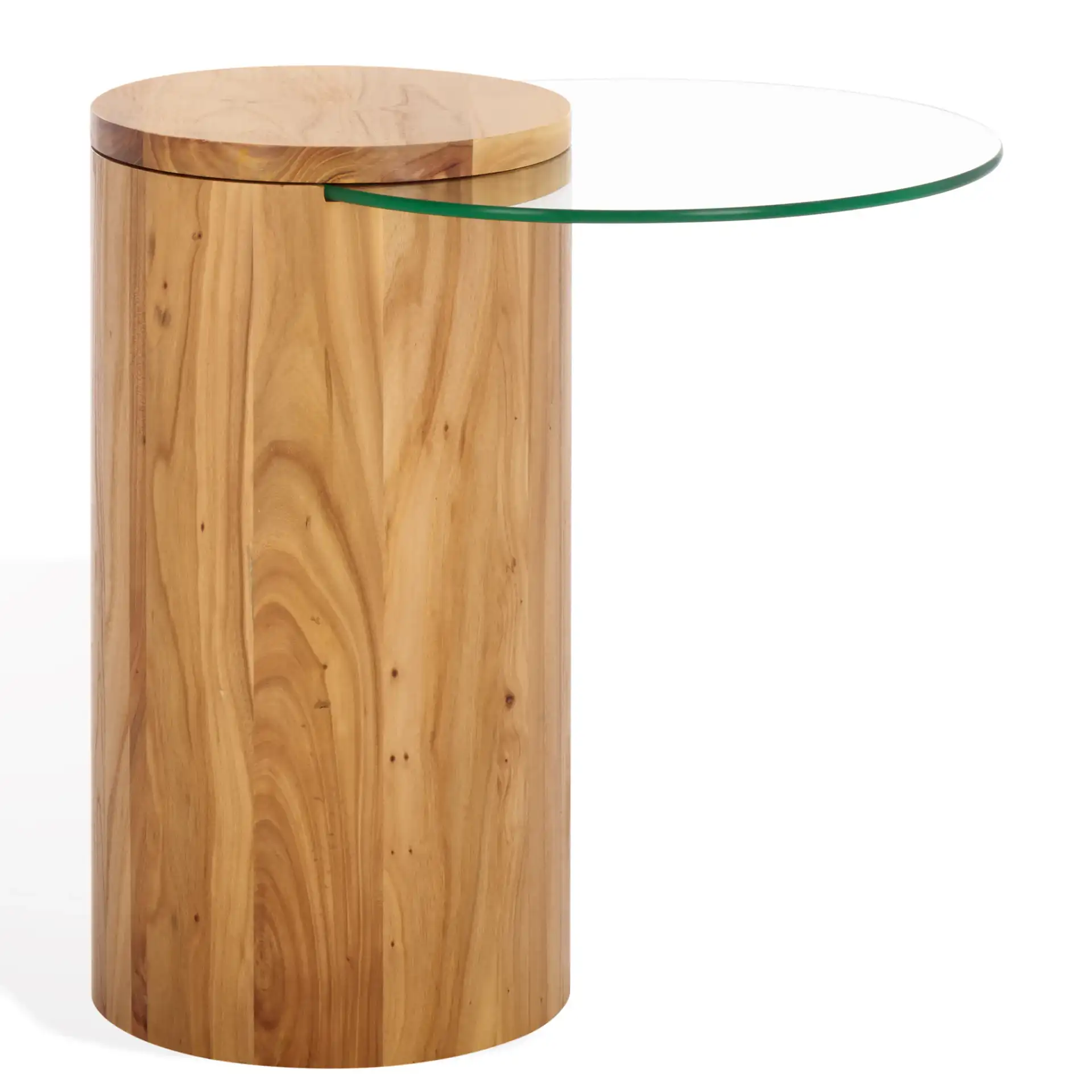 Tasharose Wood And Glass Accent Table in Natural / Clear, detail view