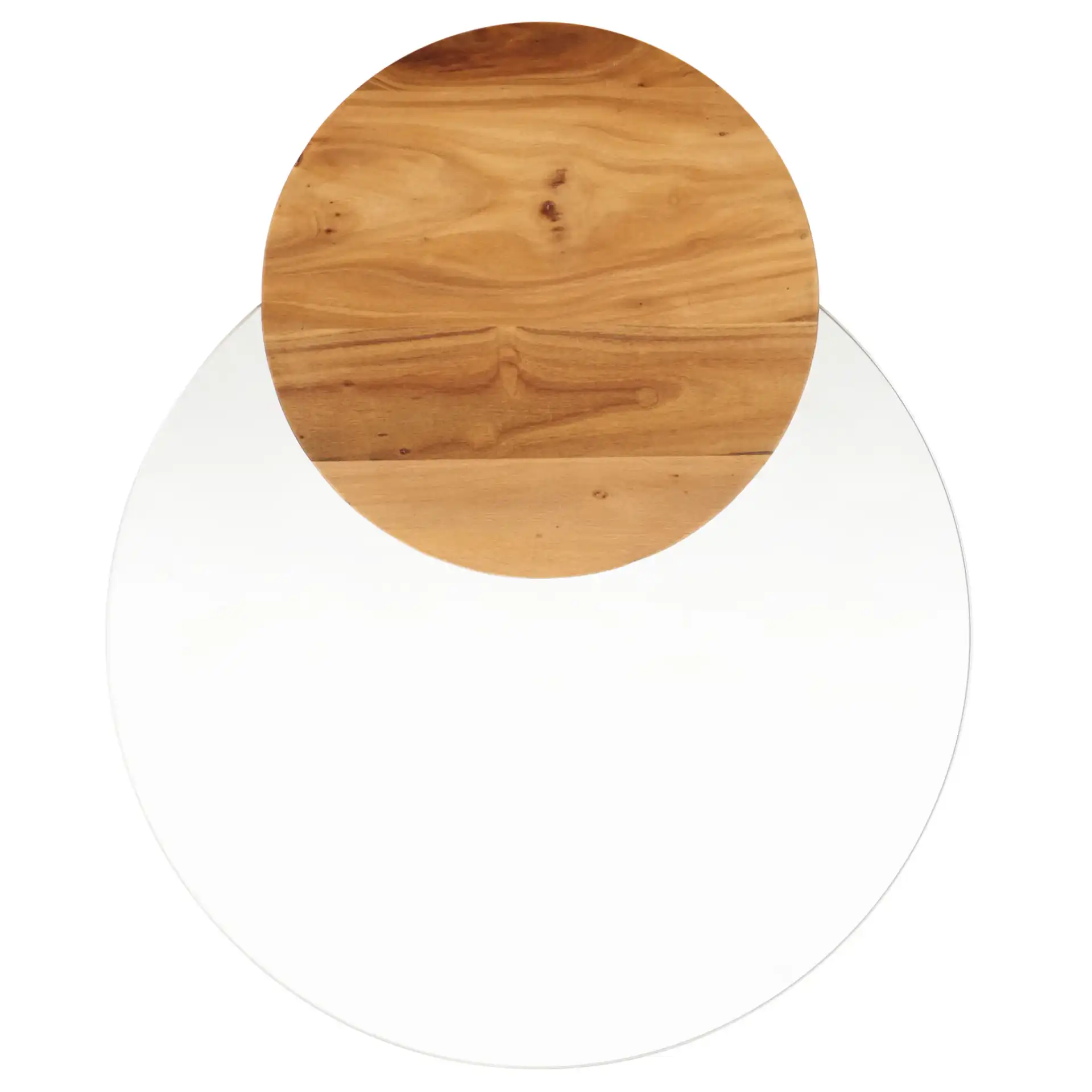 Tasharose Wood And Glass Accent Table in Natural / Clear, detail view