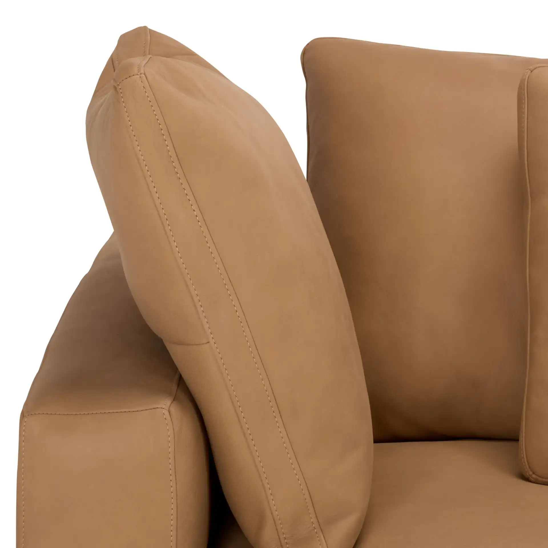 Blanca Leather Sofa in Brown in a styled room