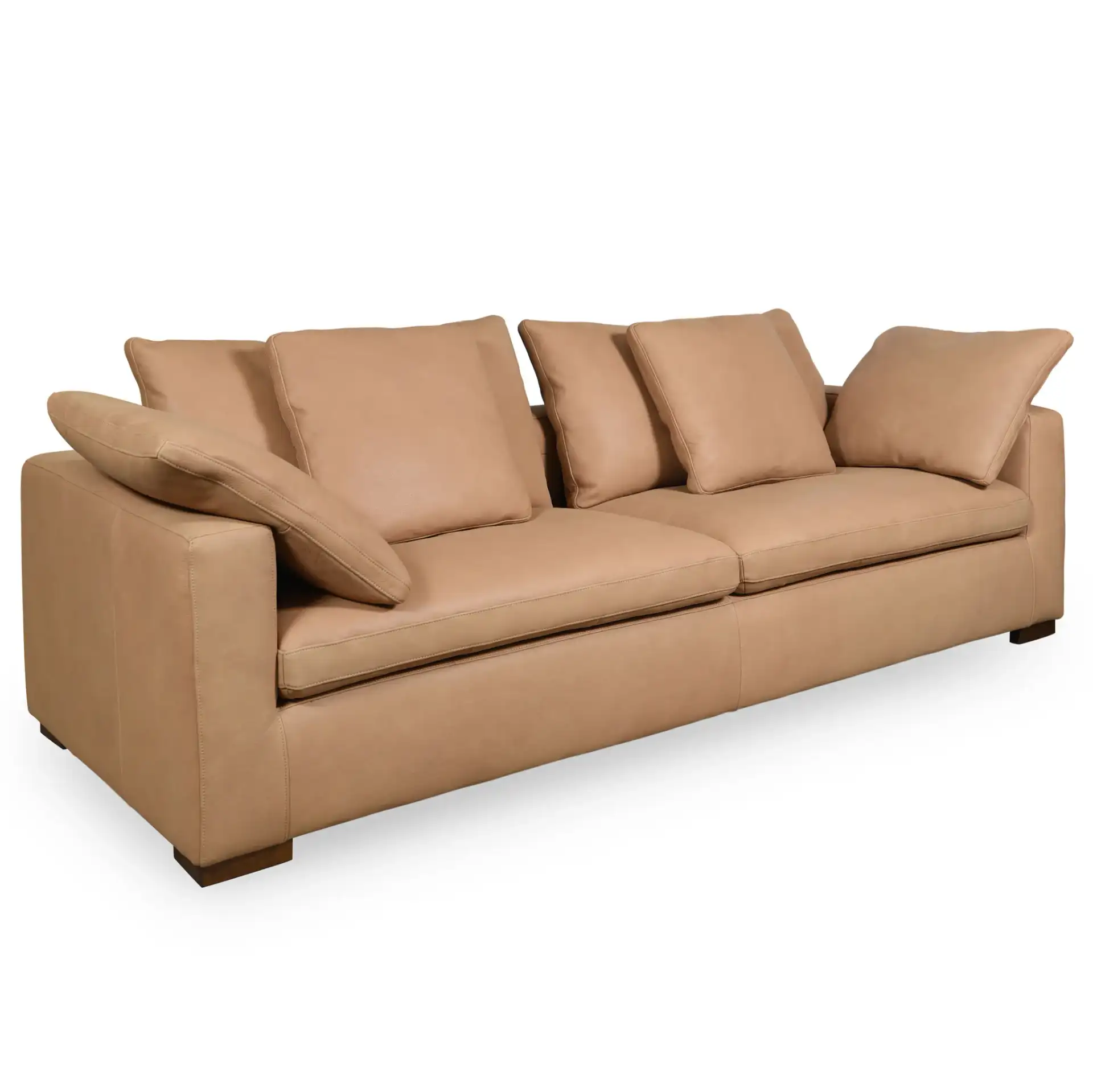 Blanca Leather Sofa in Brown, detail view
