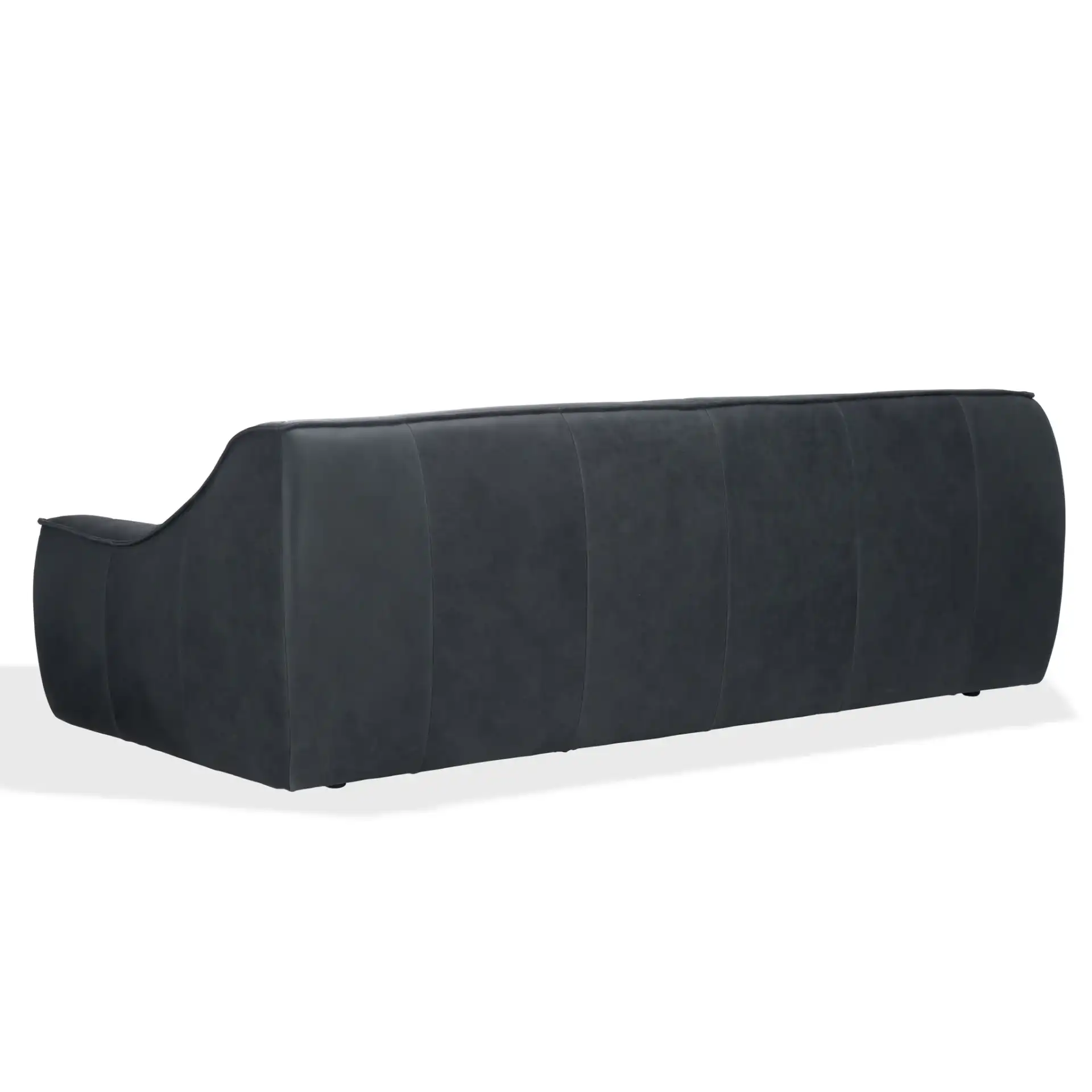 Agitha Leather Sofa in Dark Gray, detail view