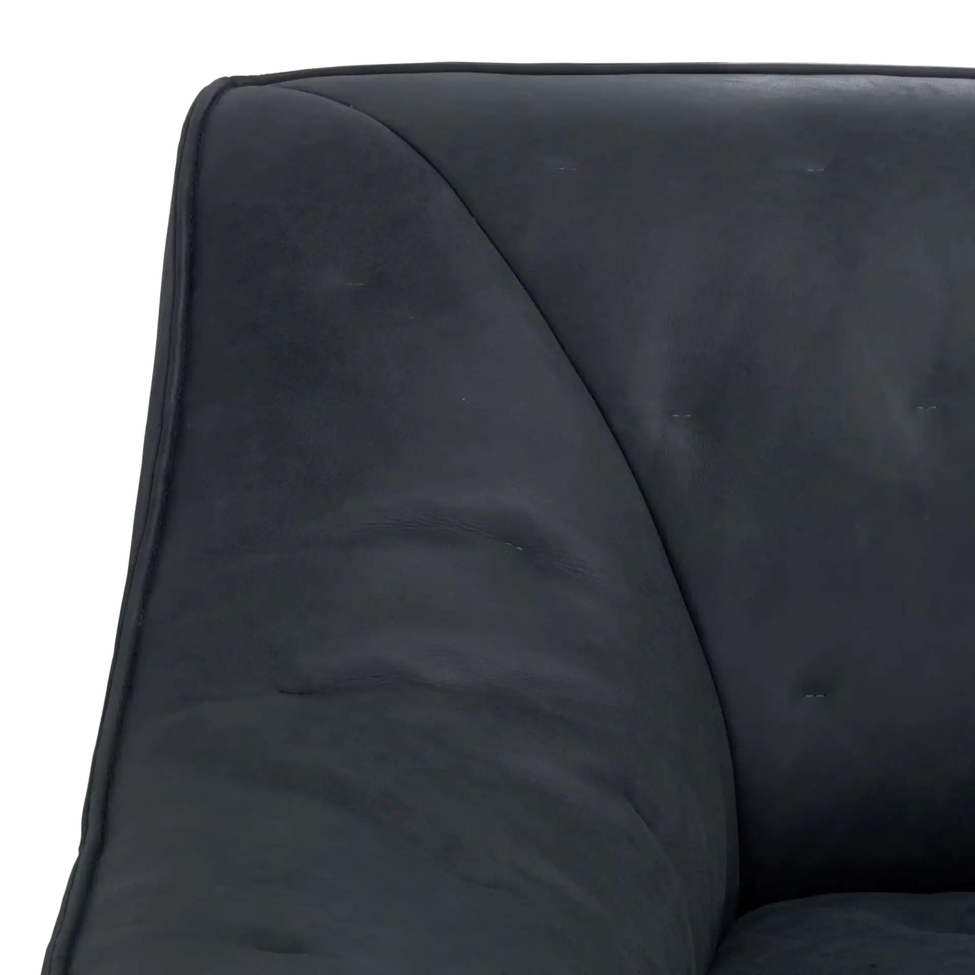 Agitha Leather Sofa in Dark Gray in a styled room