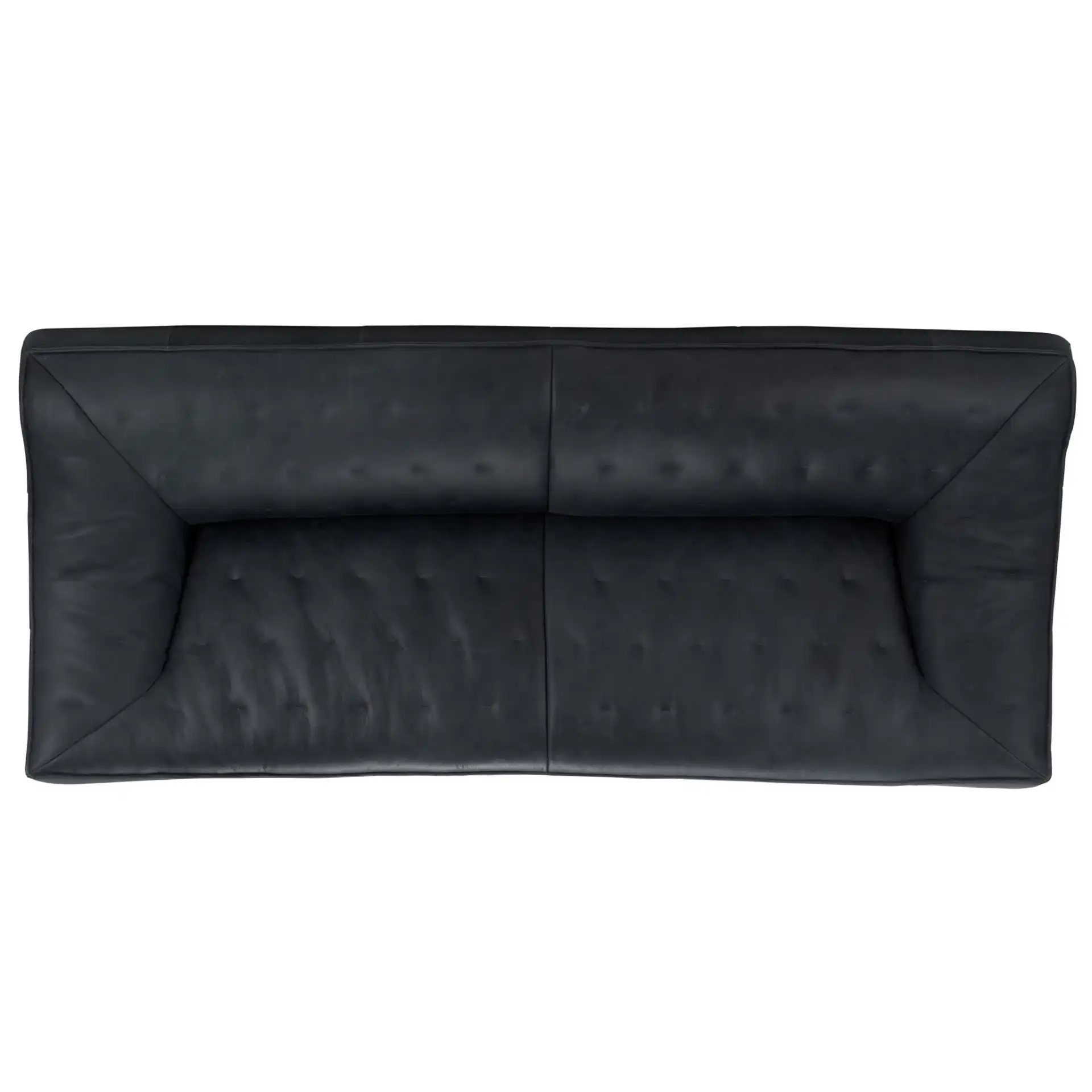 Agitha Leather Sofa in Dark Gray, detail view