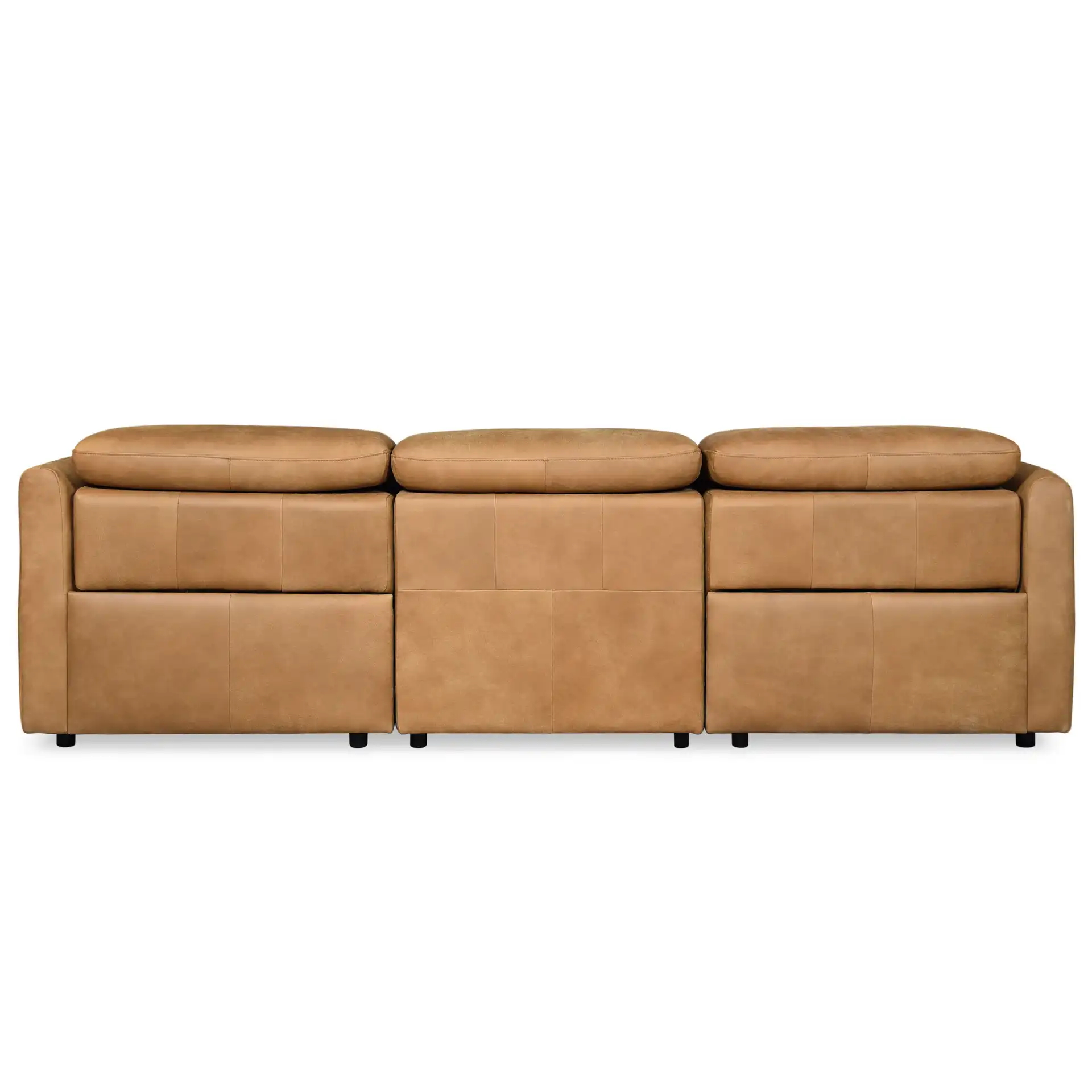 Doug Leather Reclining Sofa in Brown, detail view