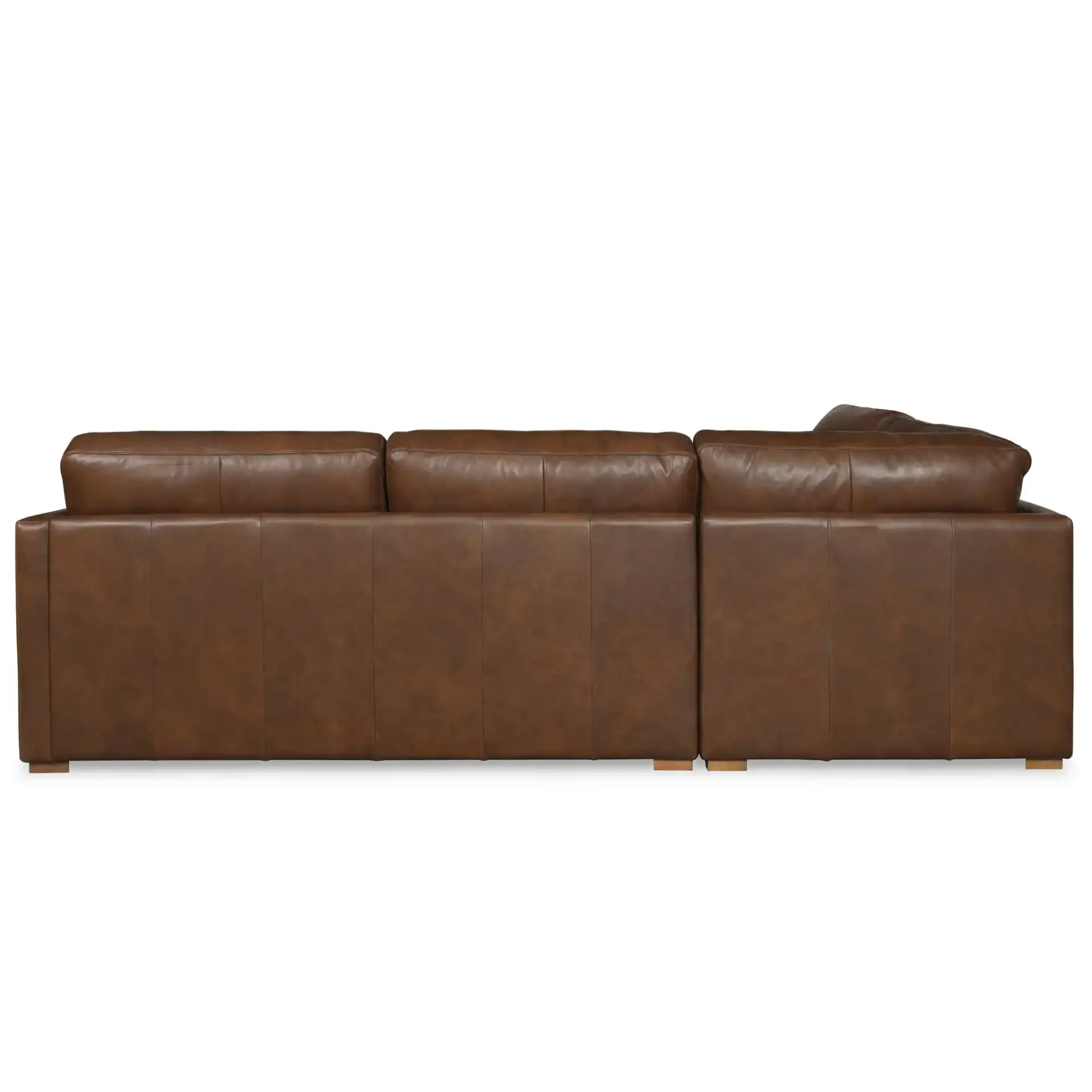 Gustav Leather Corner Sectional in Dark Brown, detail view