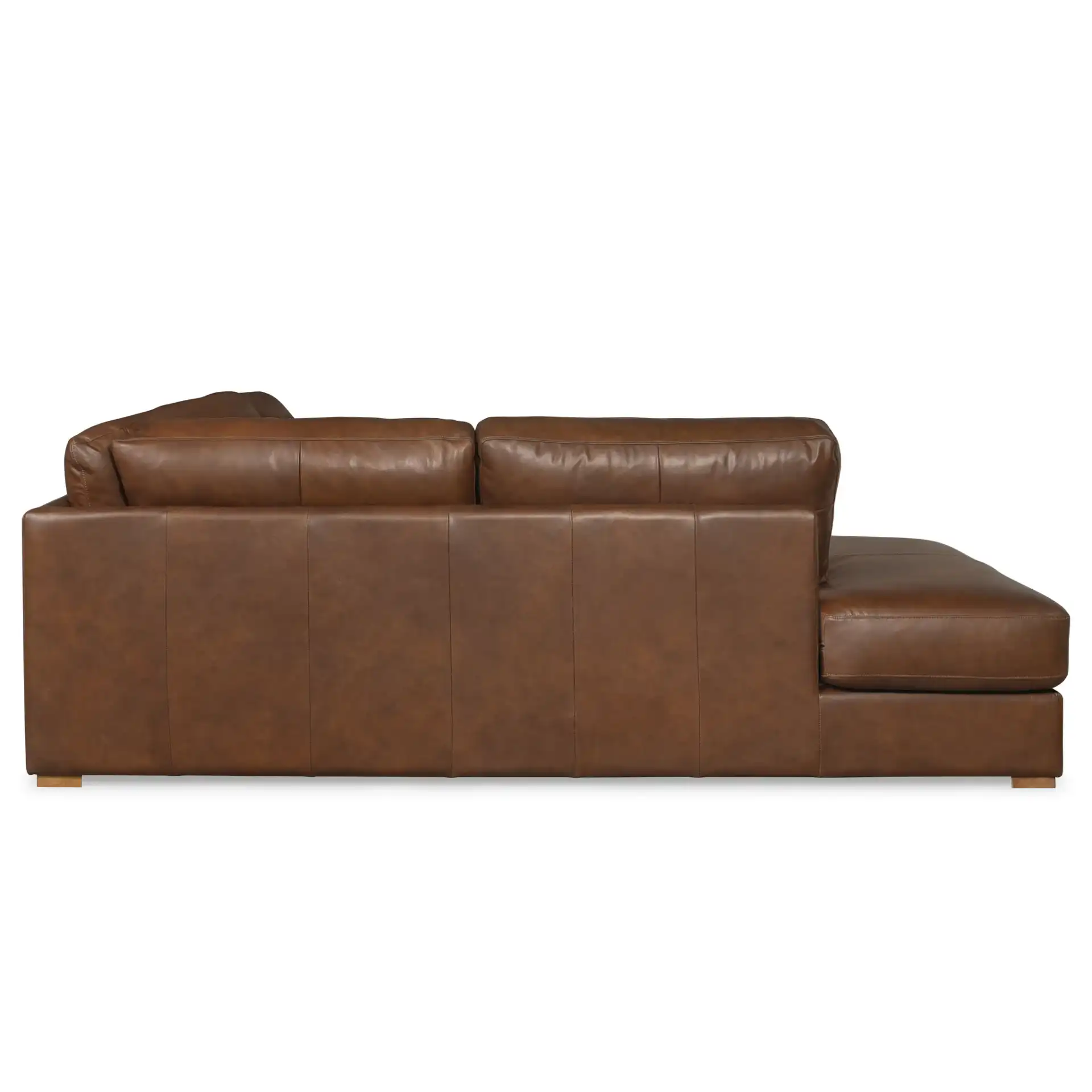 Gustav Leather Corner Sectional in Dark Brown, detail view