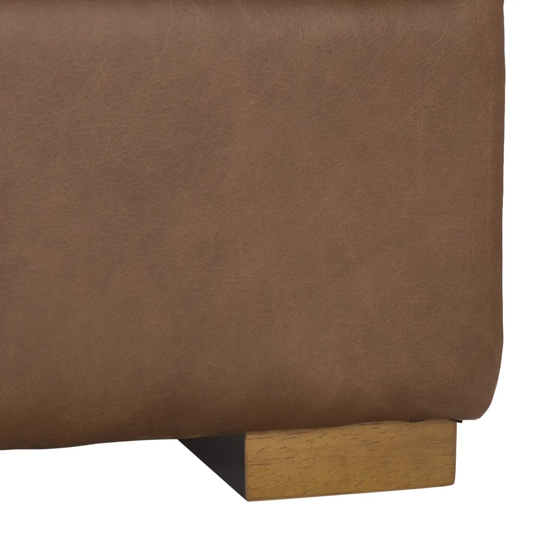 Gustav Leather Corner Sectional in Dark Brown, detail view
