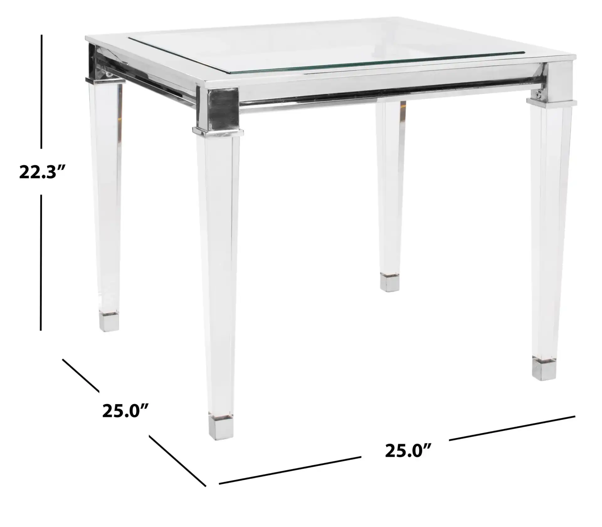 Charleston End Table in Silver, detail view