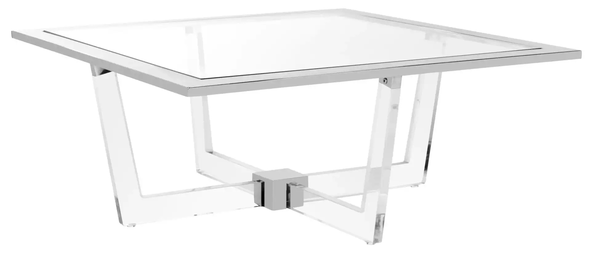 Hermina Acrylic Coffee Table in Clear, detail view