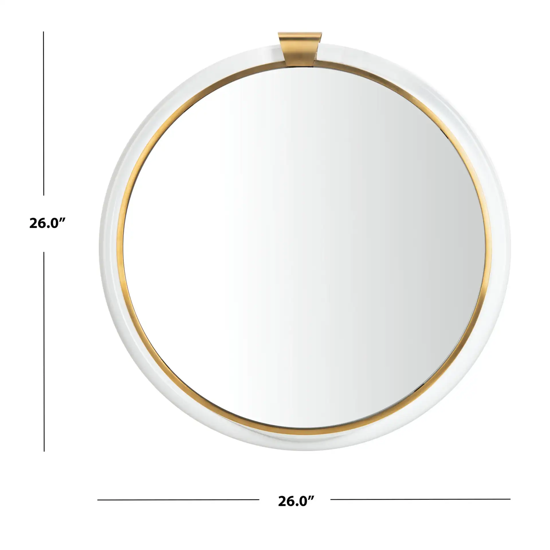 Donzel Mirror in Brass, detail view