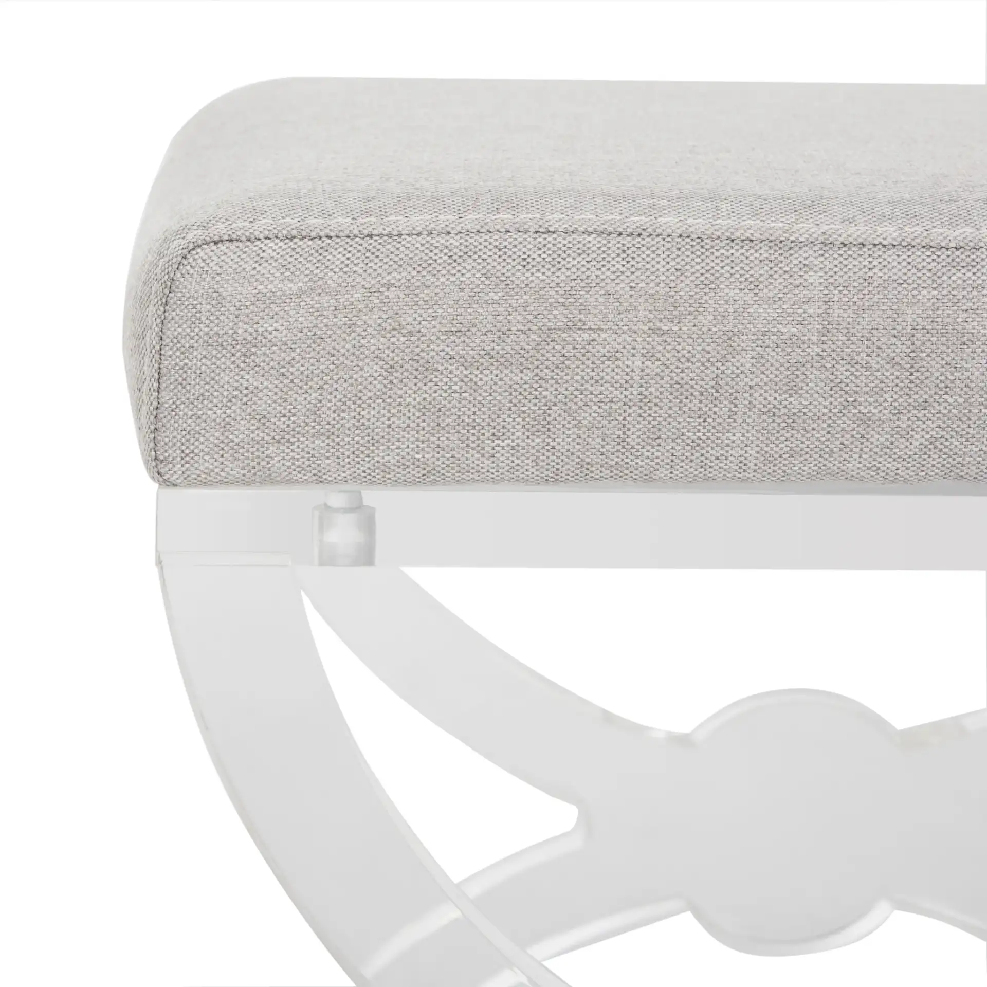Delfina Vanity Stool in Clear in a styled room
