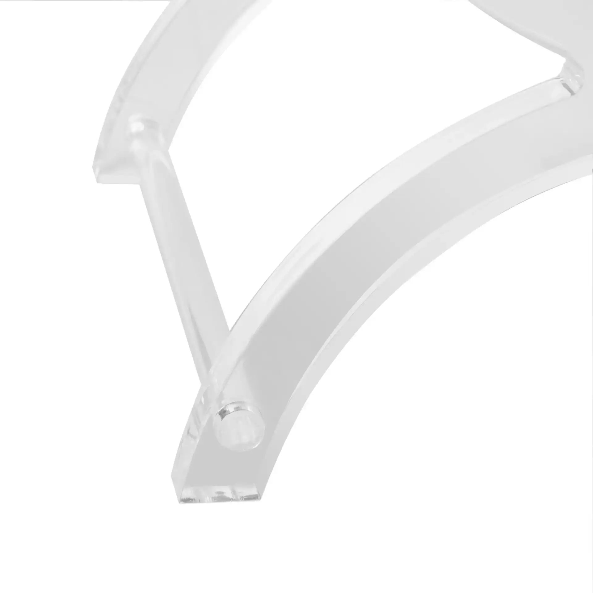 Delfina Vanity Stool in Clear, detail view