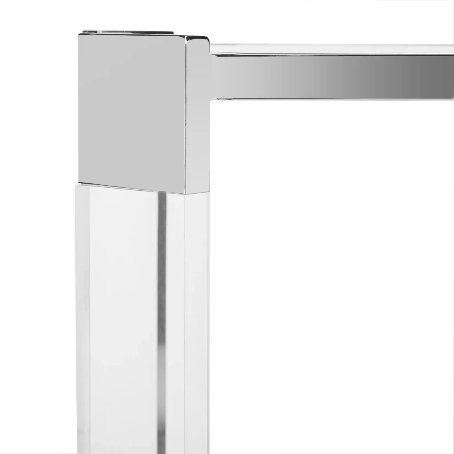 Gianna Acrylic Console Table in Clear in a styled room