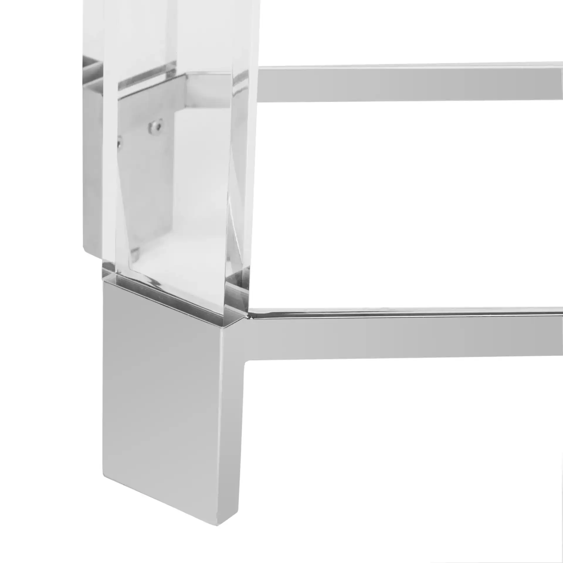 Gianna Acrylic Console Table in Clear, detail view