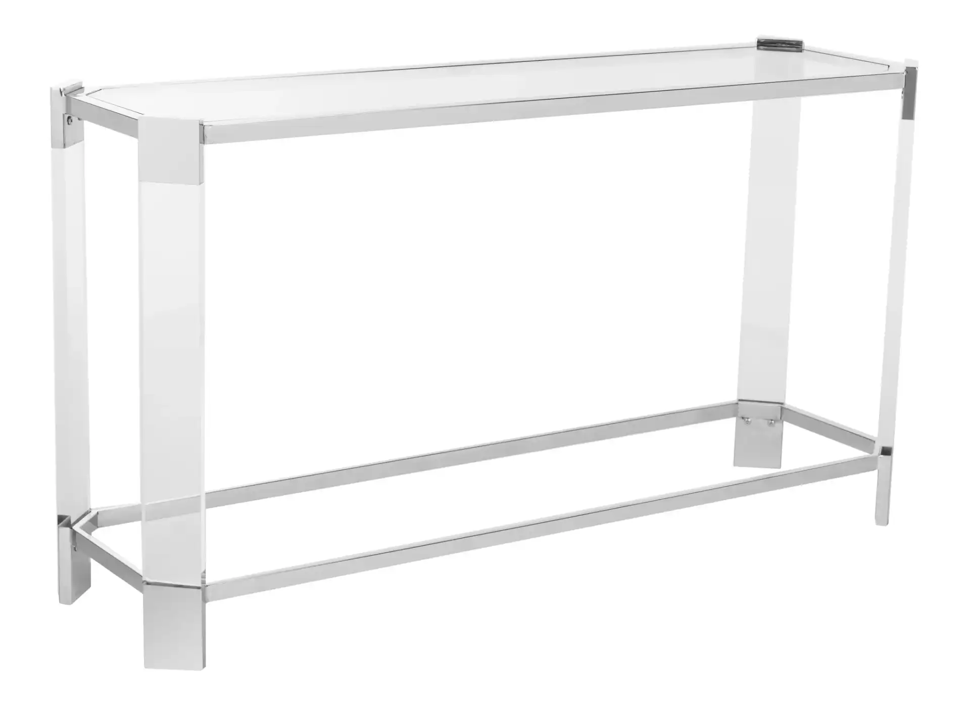 Gianna Acrylic Console Table in Clear, detail view