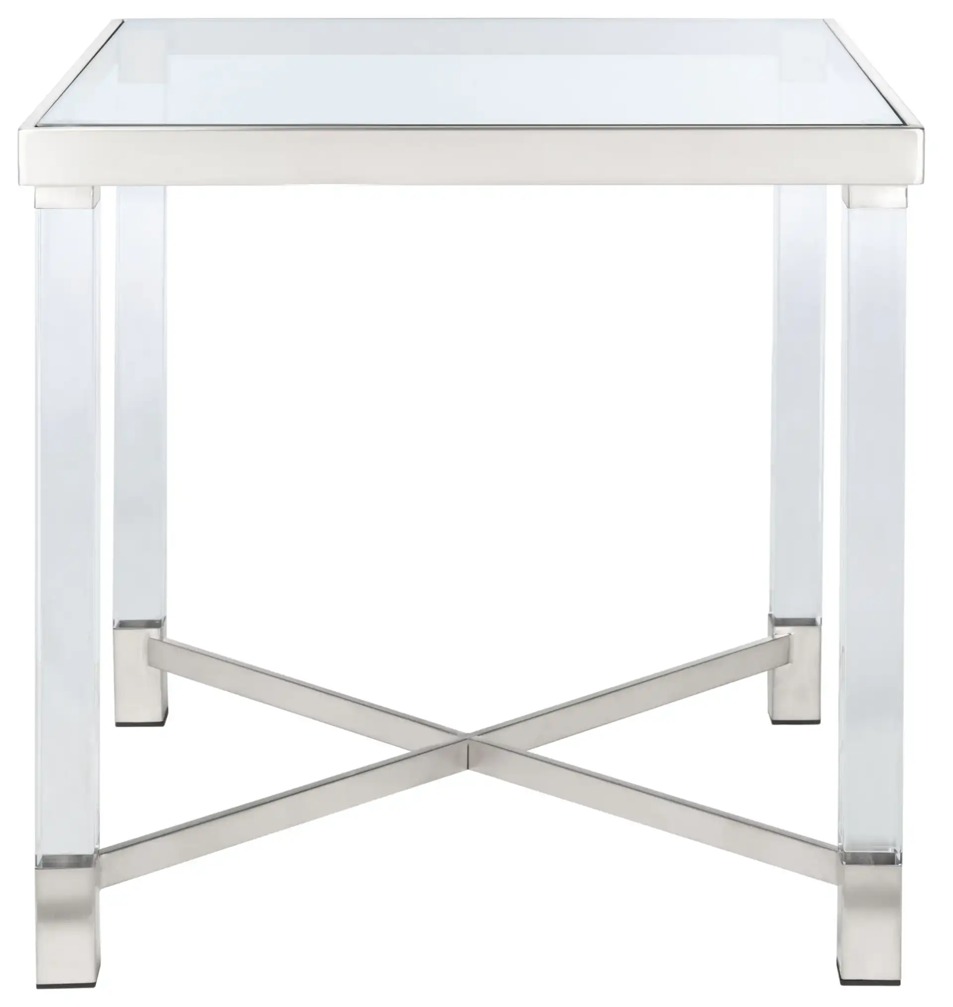 Shawna Acrylic End Table in Silver