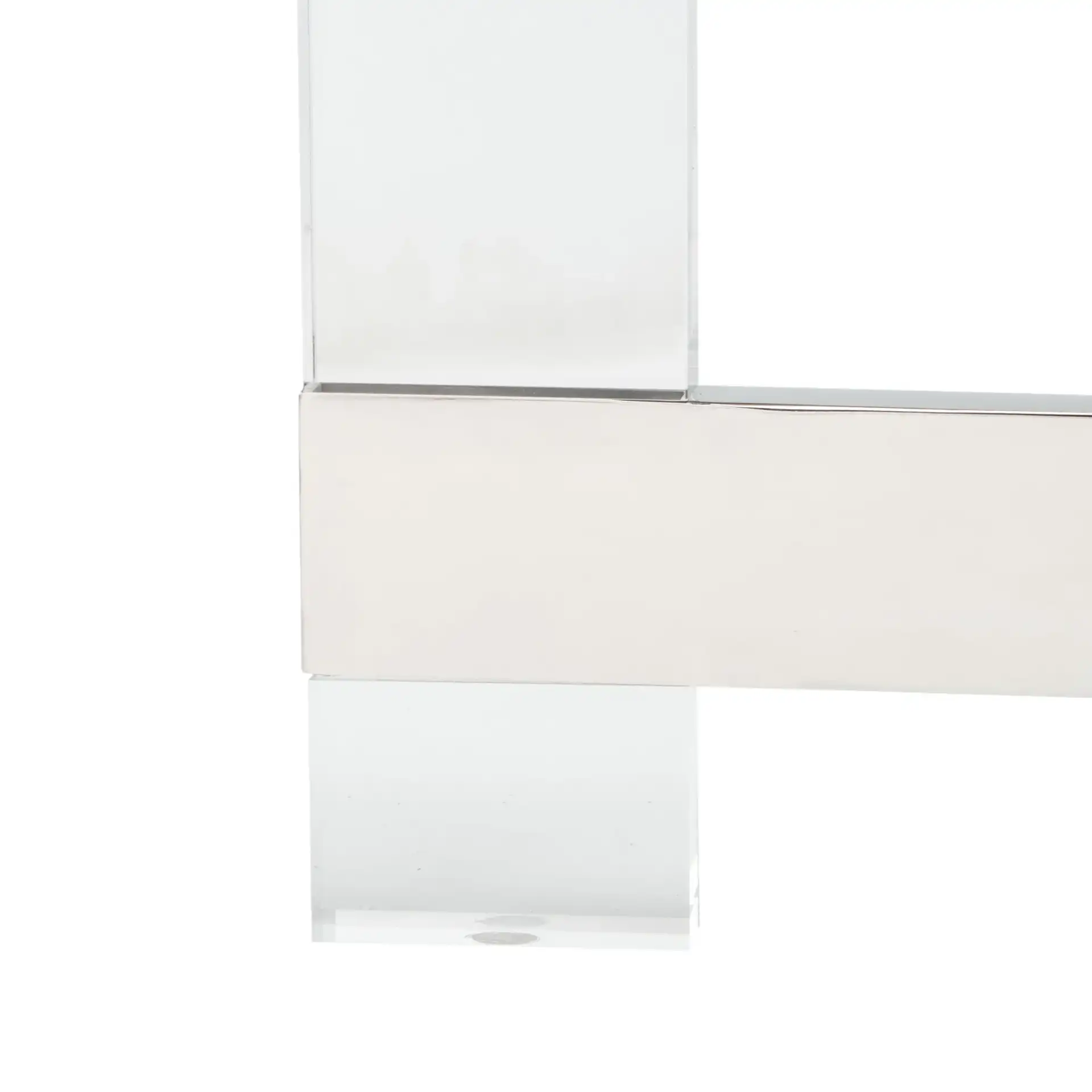 Eugene Acrylic Coffee Table in Silver / Clear, detail view