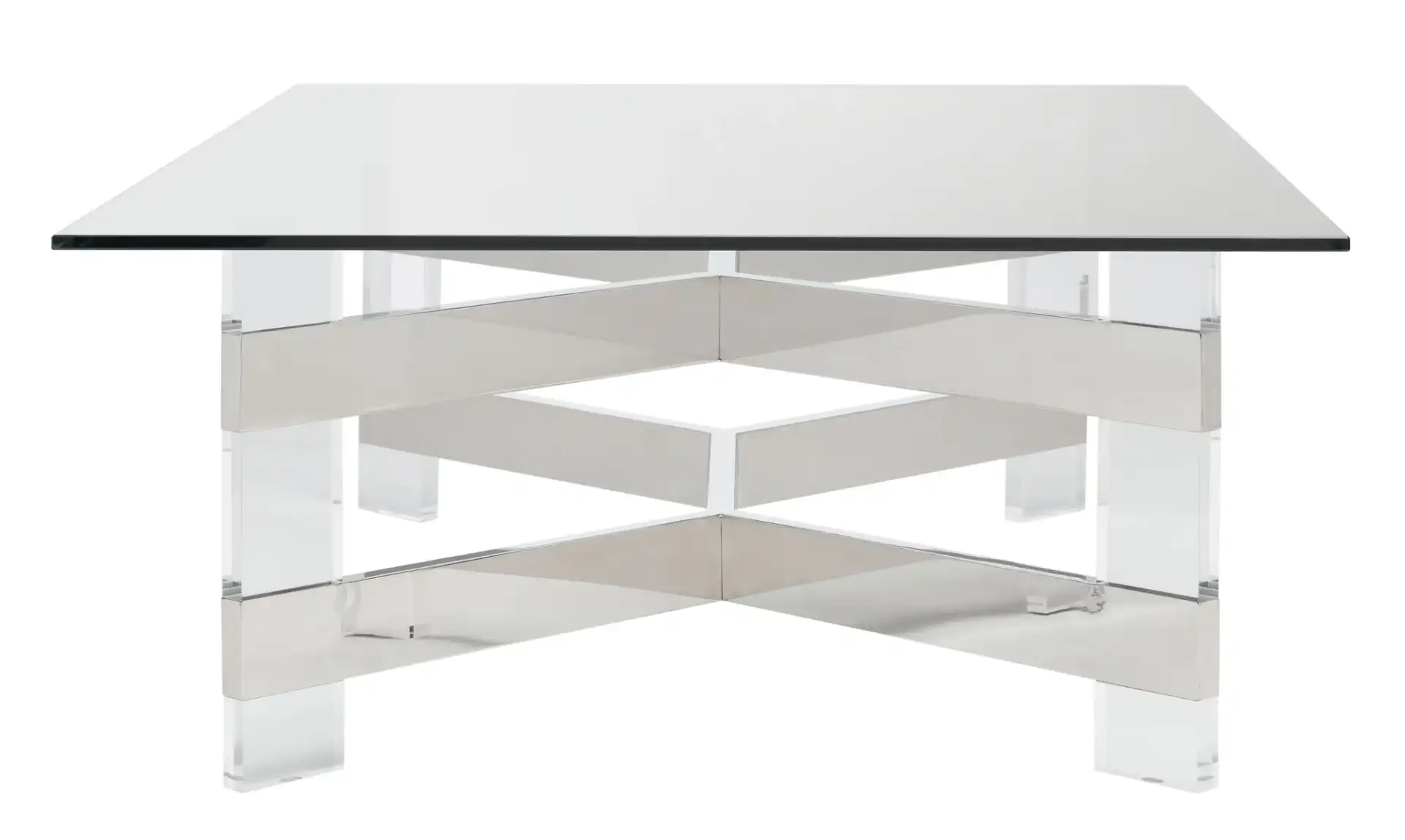 Eugene Acrylic Coffee Table in Silver / Clear, detail view