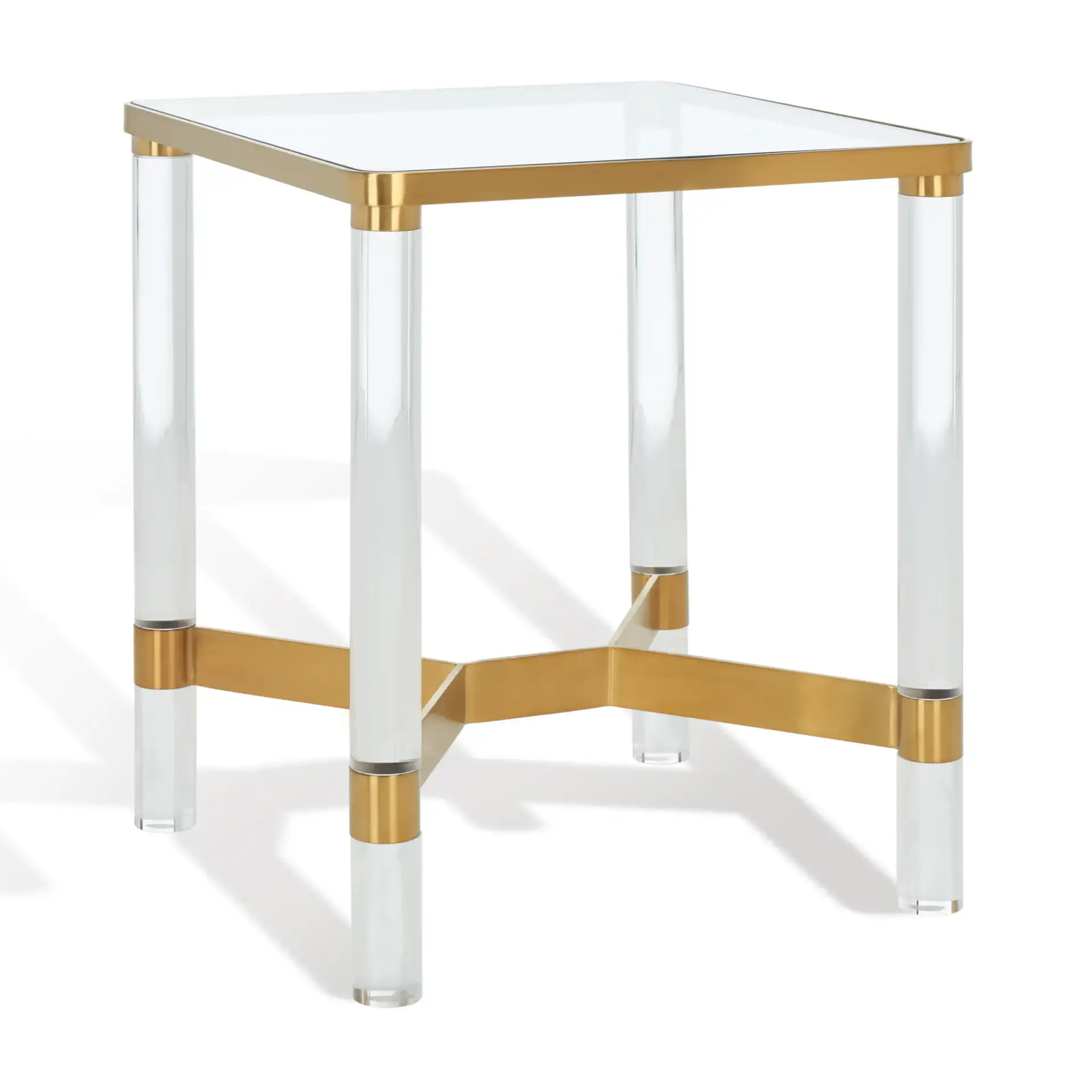 Suzanna Acrylic Accent Table in Silver, detail view