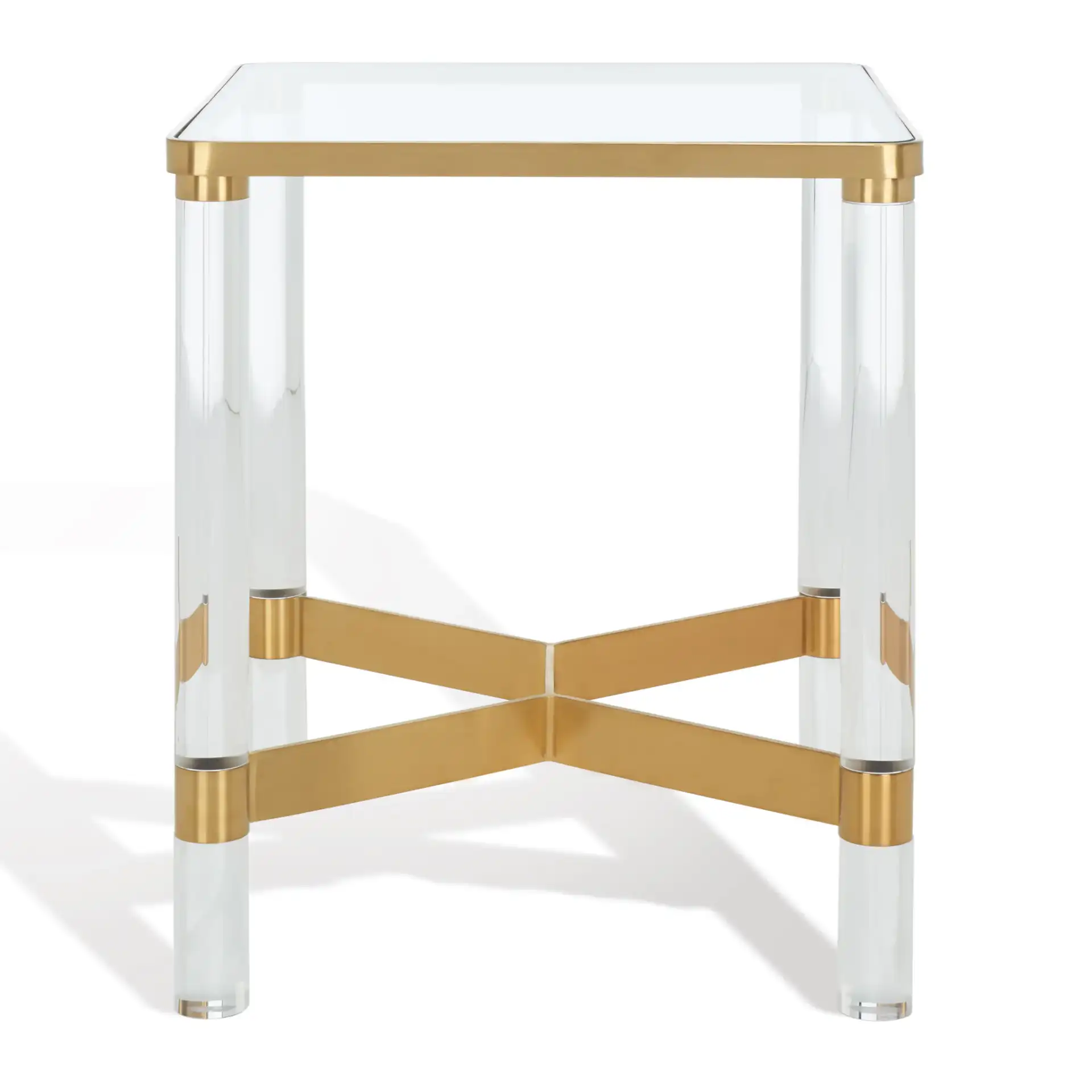 Suzanna Acrylic Accent Table in Silver, detail view