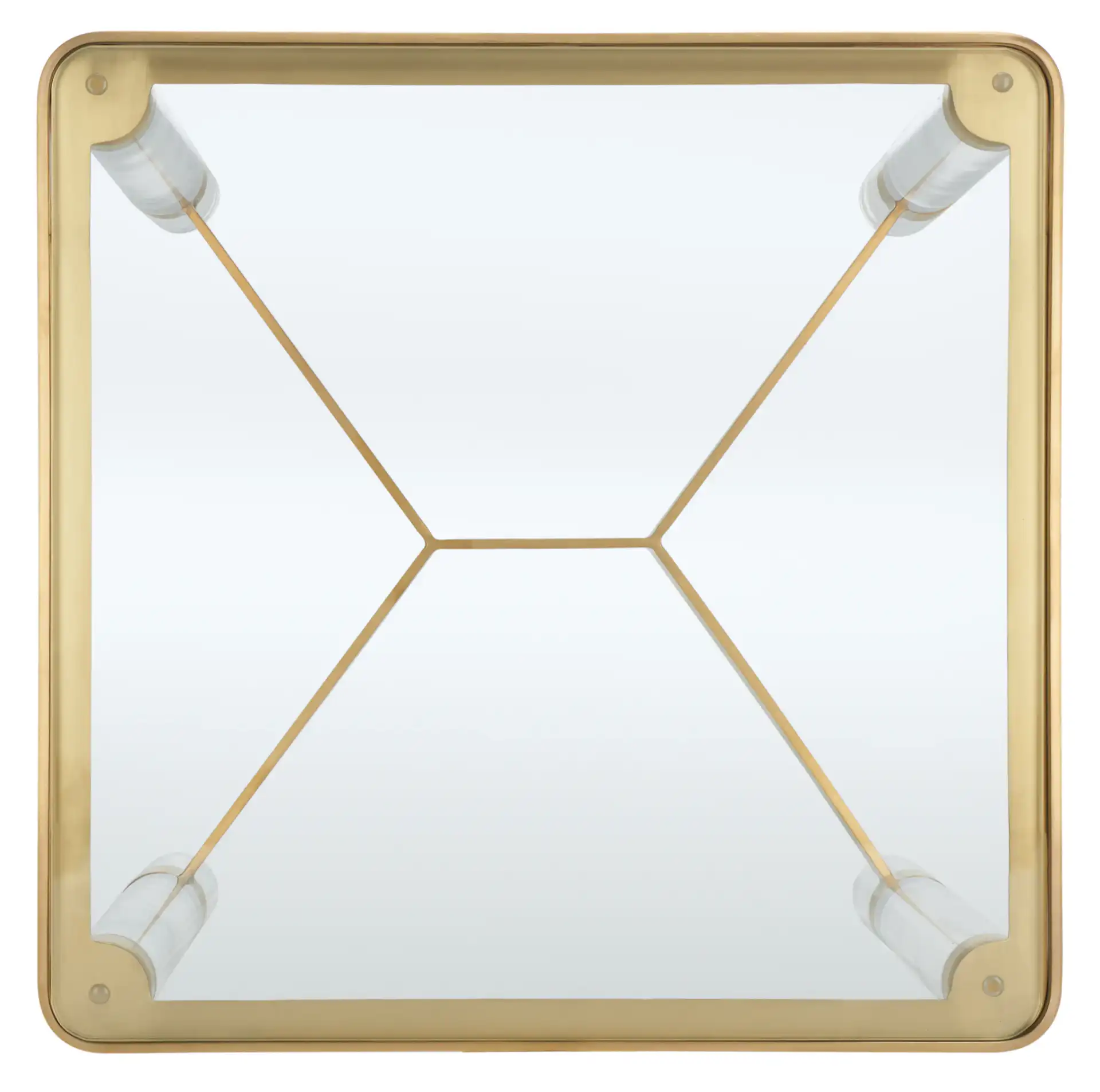 Suzanna Acrylic Accent Table in Silver, detail view