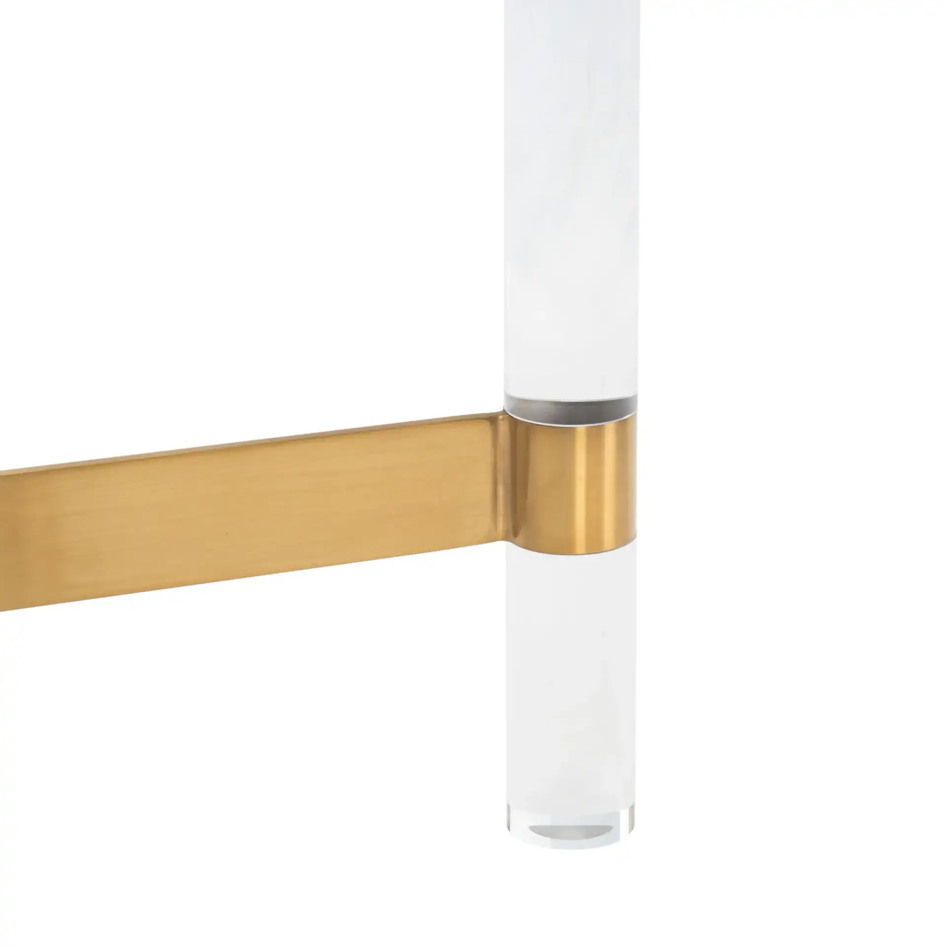 Suzanna Acrylic Console Table in Silver, detail view