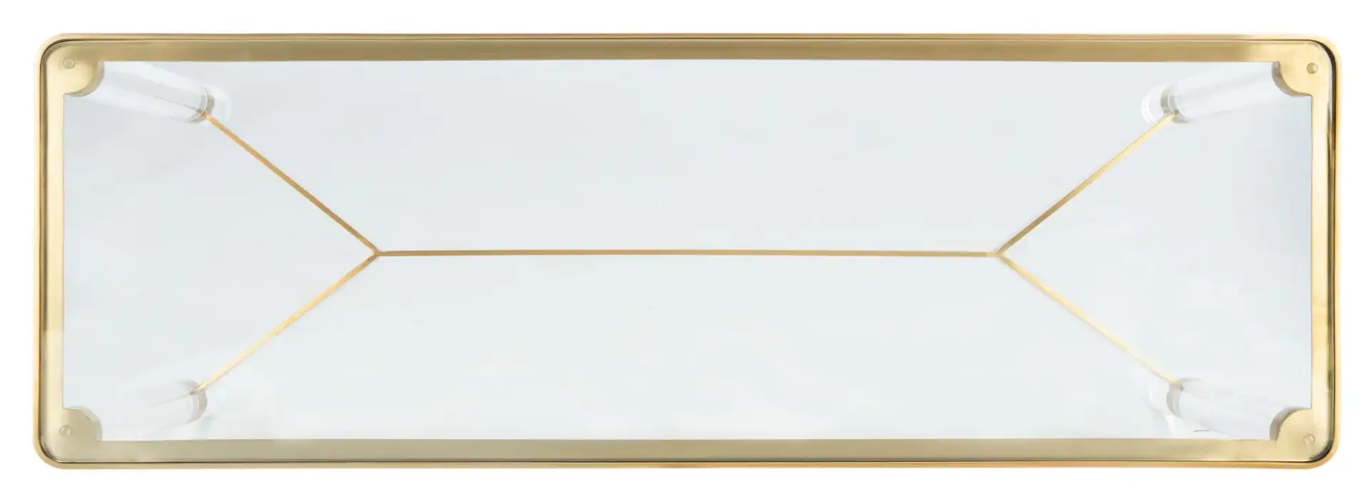 Suzanna Acrylic Console Table in Silver, detail view