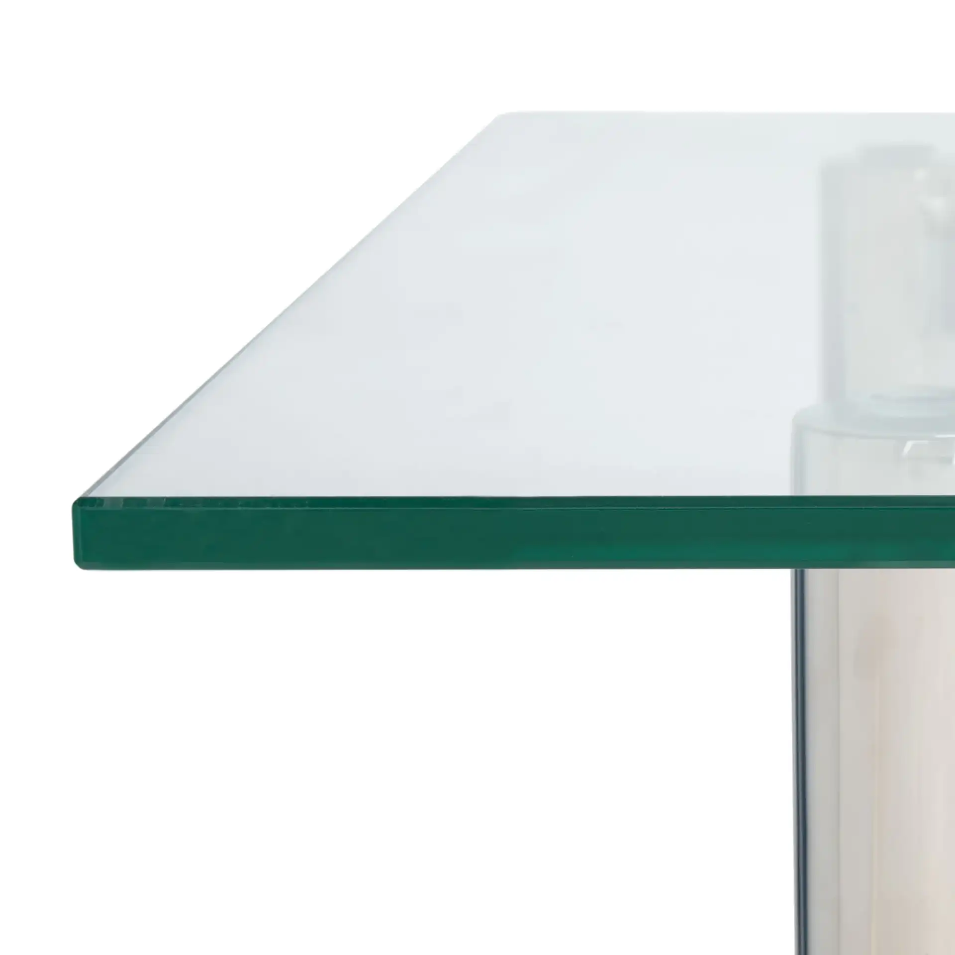 Letty Acrylic Coffee Table in Silver in a styled room