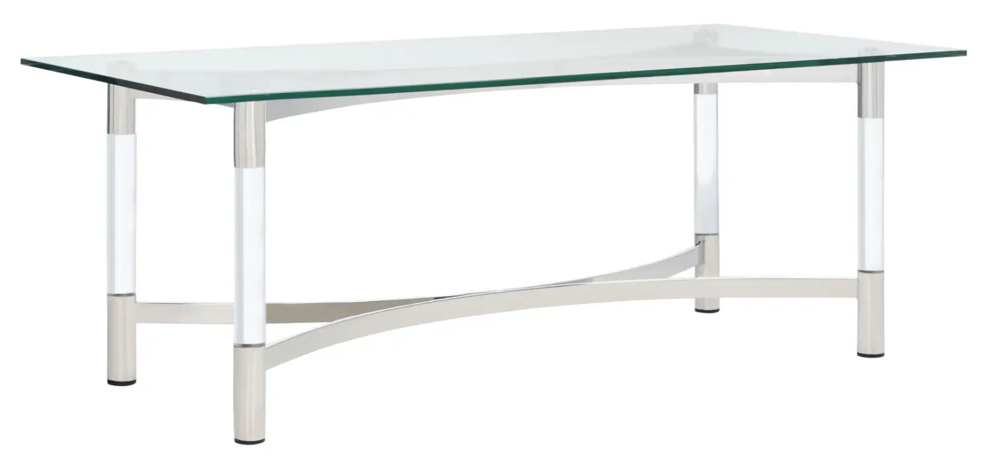 Letty Acrylic Coffee Table in Silver, detail view