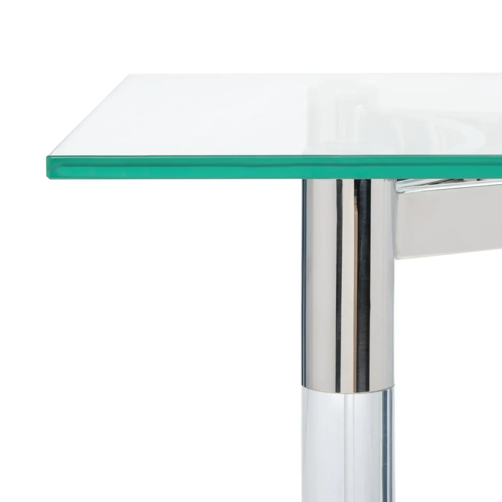 Letty Acrylic Console Table in Silver in a styled room