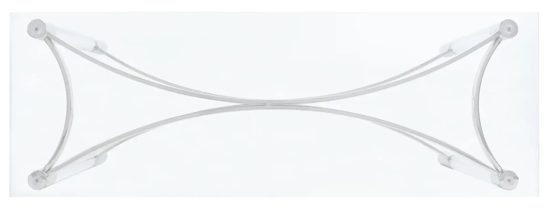 Letty Acrylic Console Table in Silver, detail view