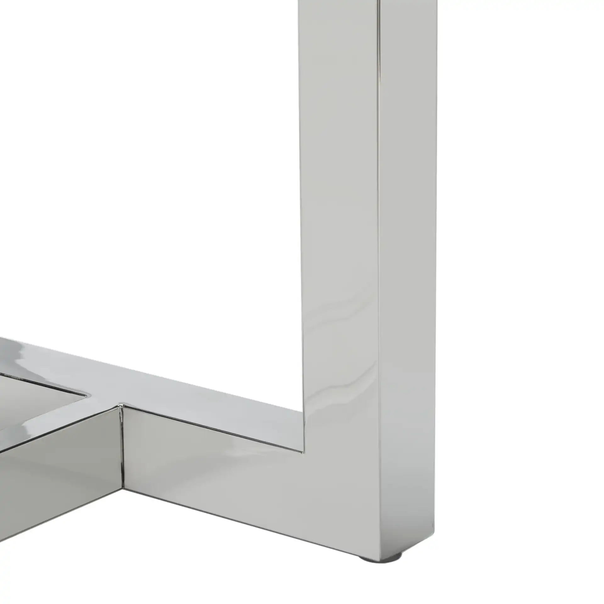 Montrelle Acrylic Console Table in Silver, detail view