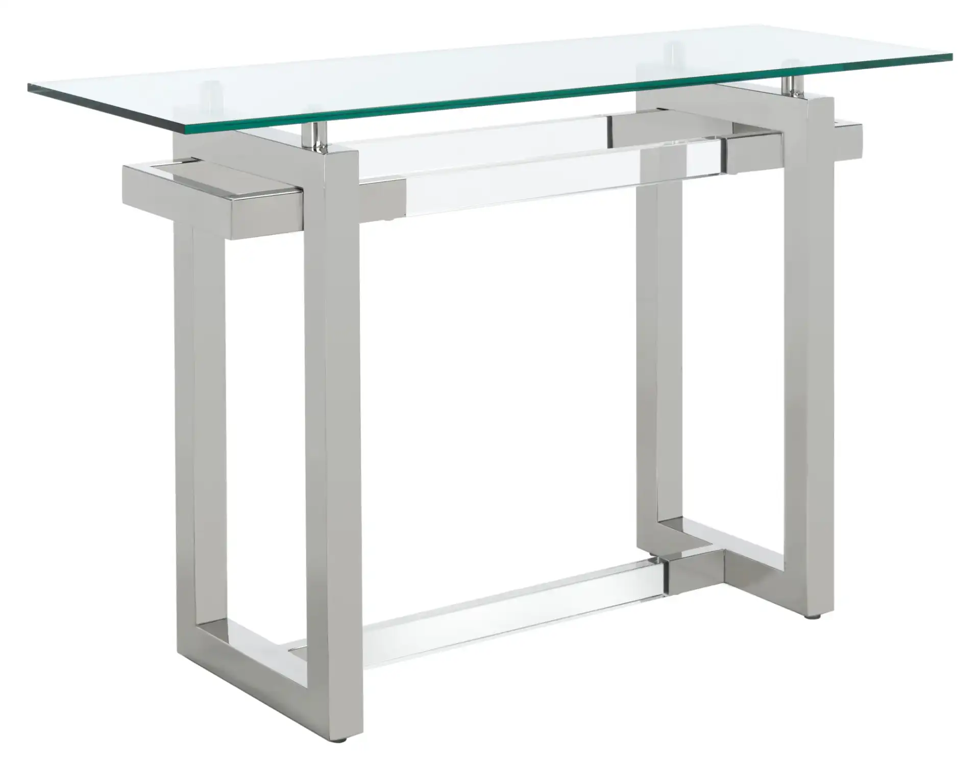 Montrelle Acrylic Console Table in Silver, detail view