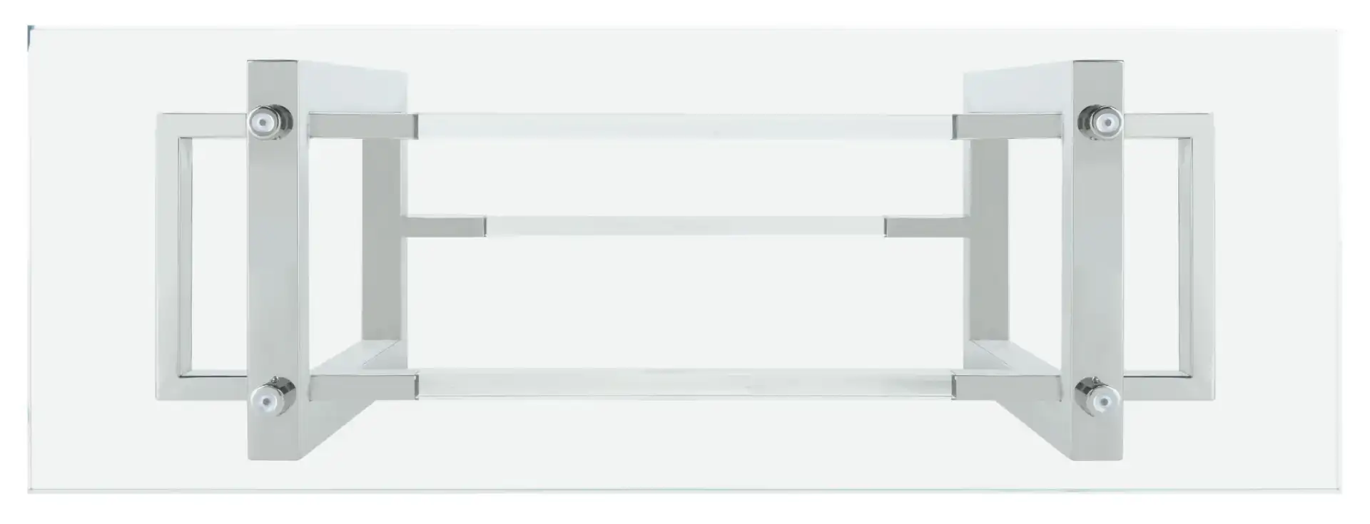 Montrelle Acrylic Console Table in Silver, detail view