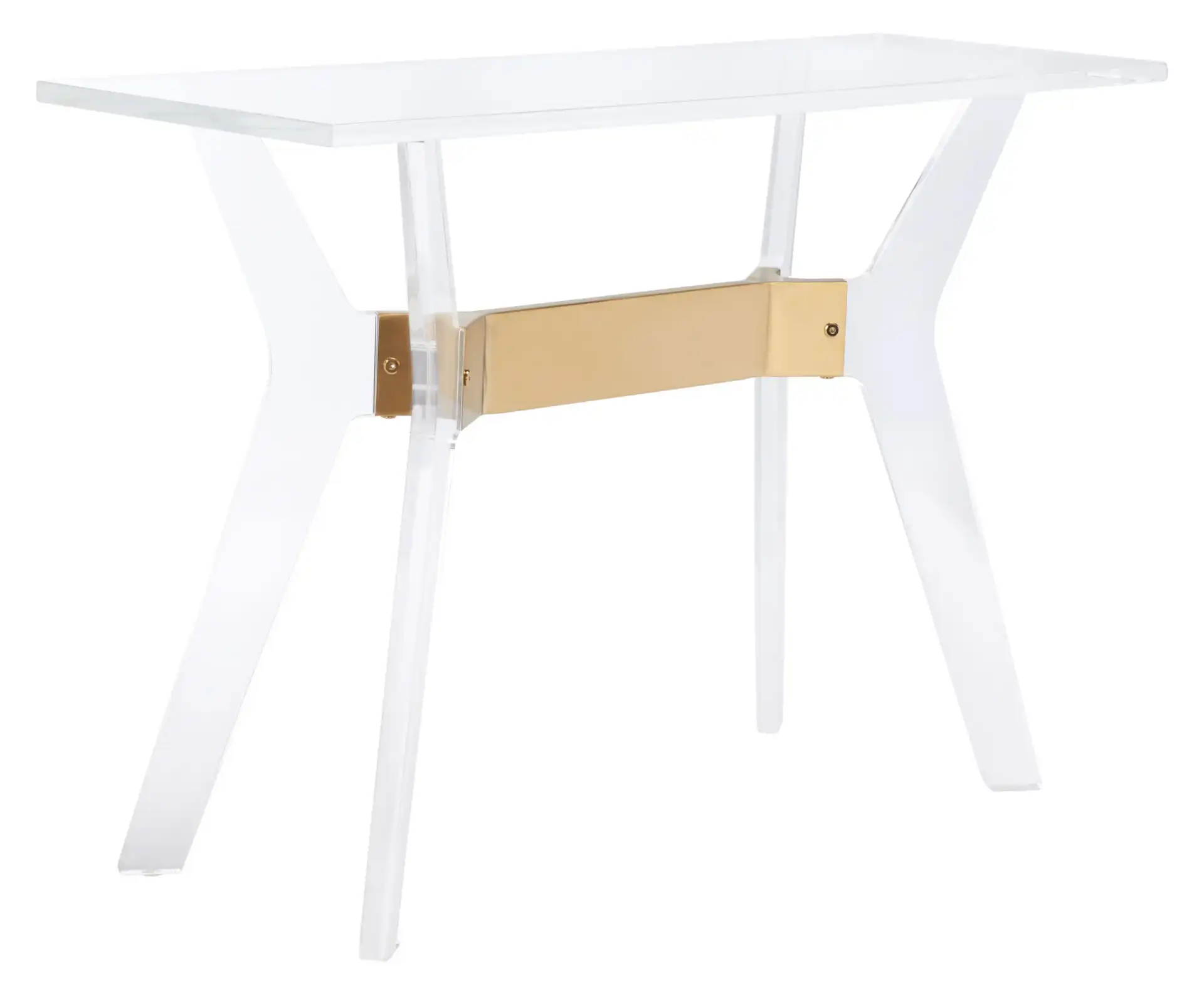 Werner Acrylic Console Table in Brass, detail view
