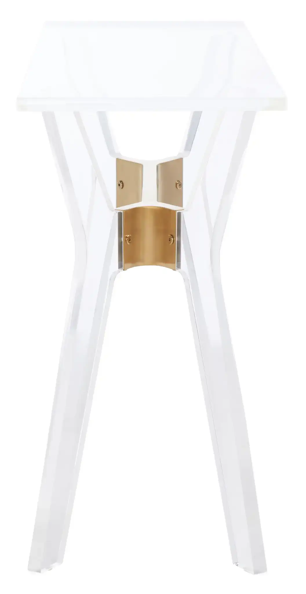 Werner Acrylic Console Table in Brass, detail view