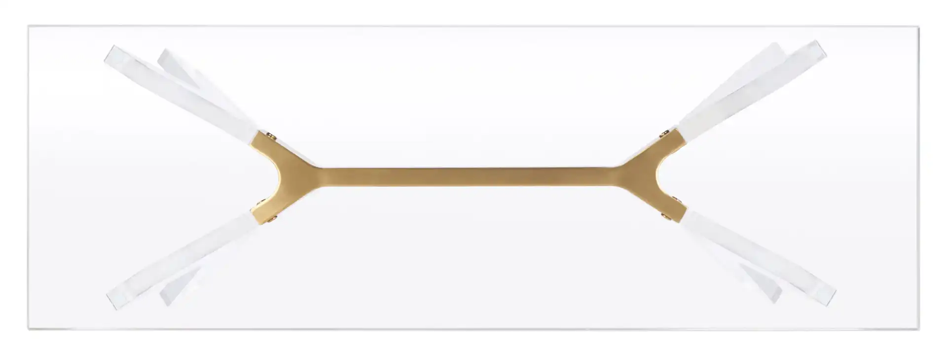 Werner Acrylic Console Table in Brass, detail view